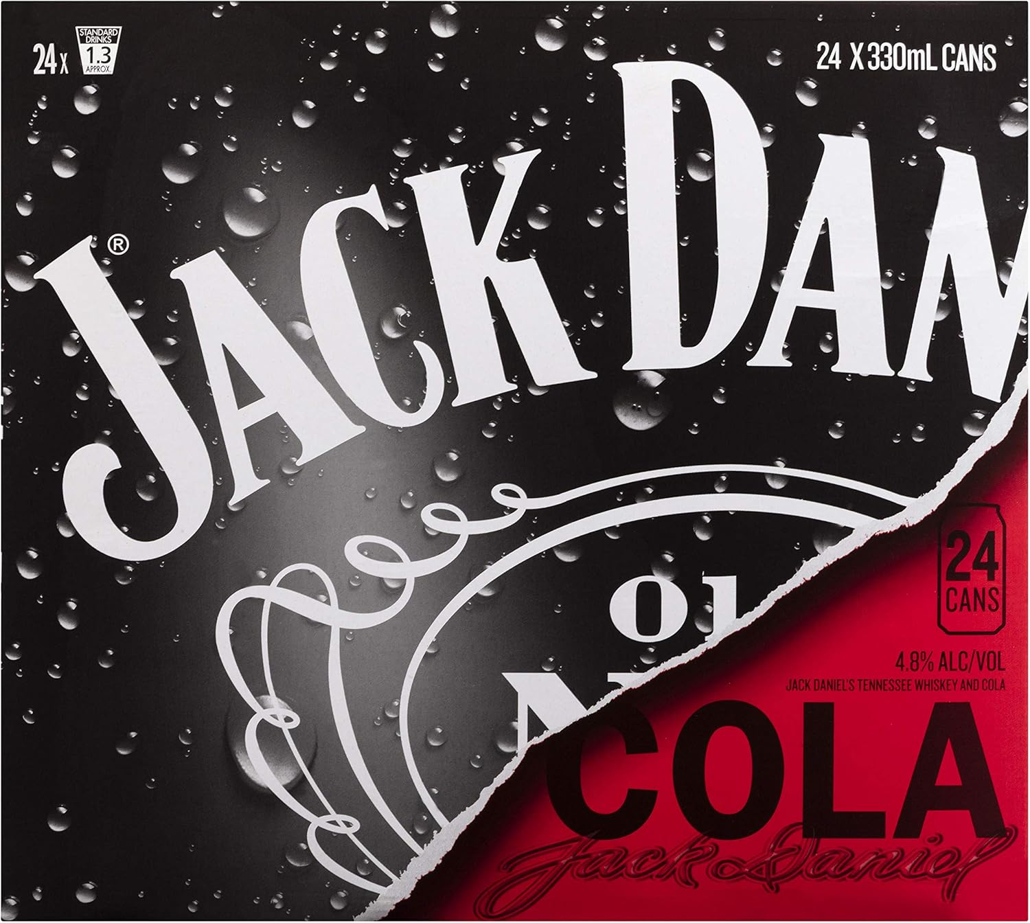 Jack Daniel'S Tennessee Whiskey & Cola, 4.8%, 24 X 330 Ml Cans (Cube)