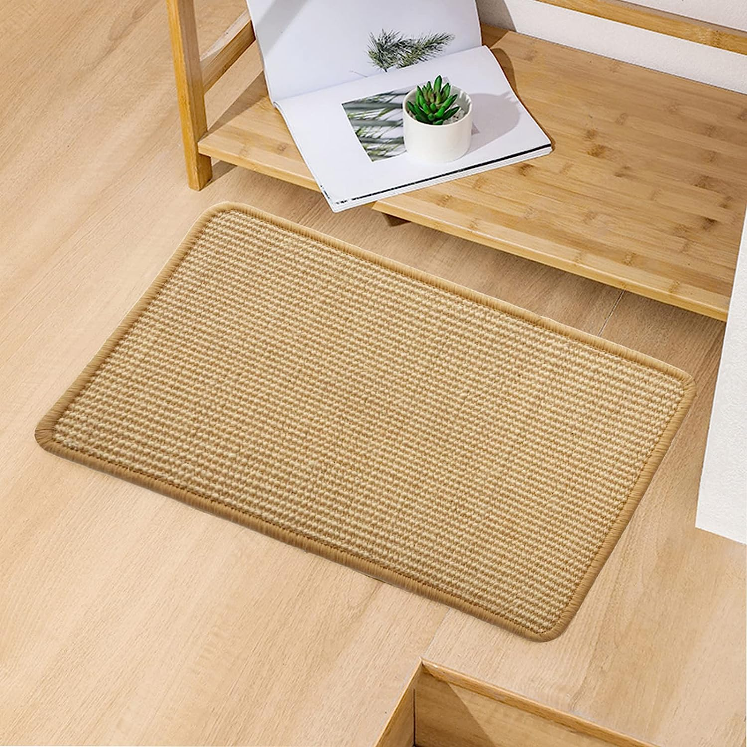 Cat Scratcher Mat, Natural Sisal Cat Scratch Pad, 40X60Cm Natural Sisal Woven Rope Scratching Pad for Cat Grinding Claws & Protecting Carpet Rug Furniture image number 2