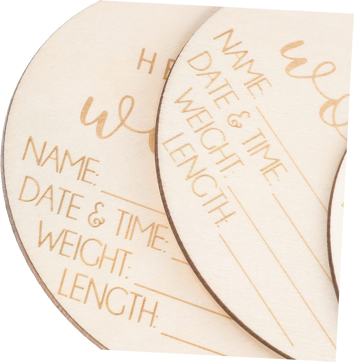 5Pcs Newborn Welcome Sign Wood Birth Announcement Name Sign Cards for Nursery Newborn Shower You Are Born Card image number 4