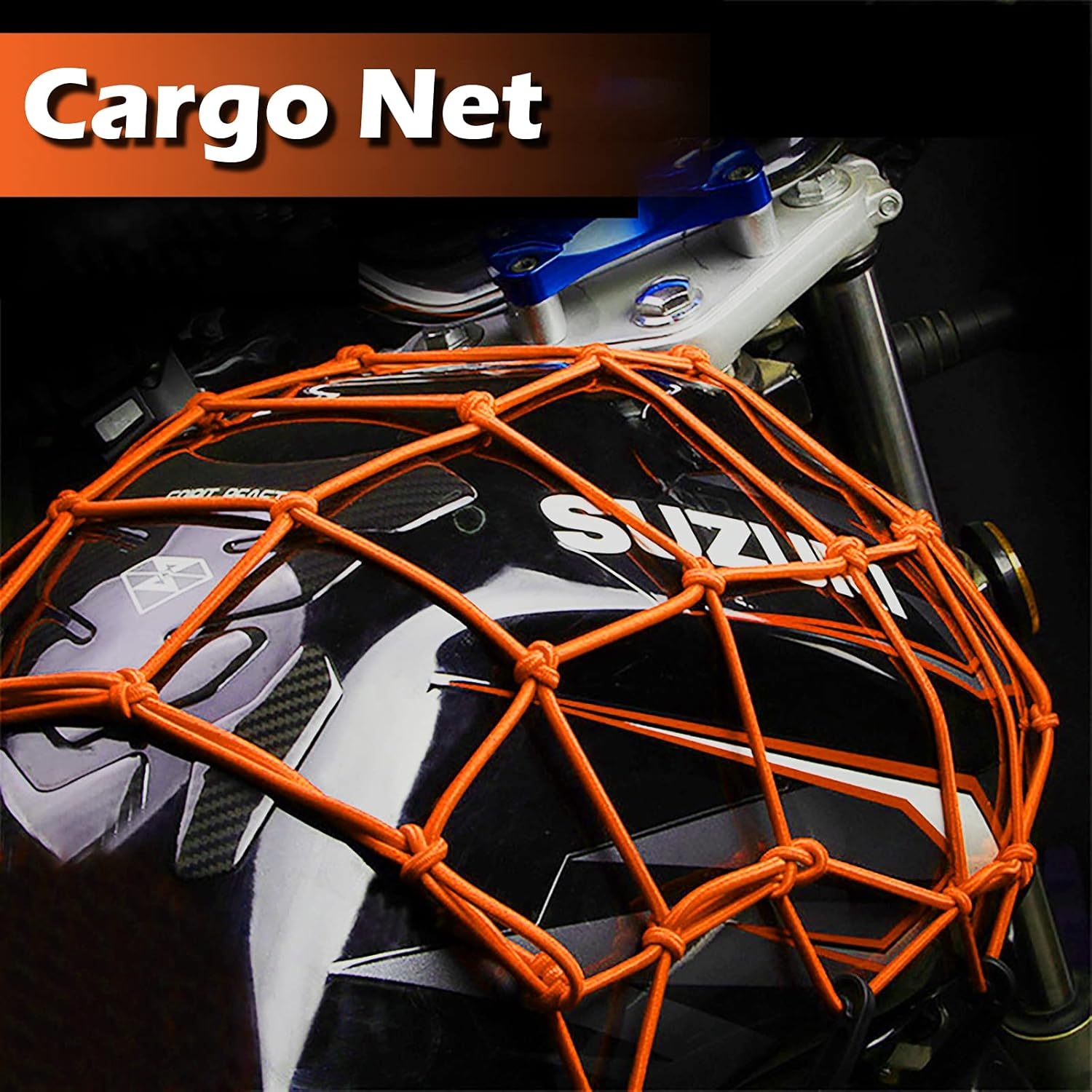 Motorcycle Cargo Net - Orange, 1 Pack image number 4