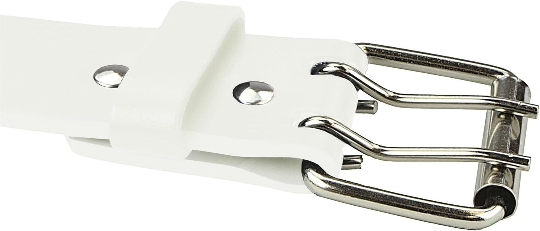 Double Grommet Leather Belt - PU Leather - Double Prong Belt Buckle - 2 Hole Grommet Belt for Women Men by Belle Donne image number 3