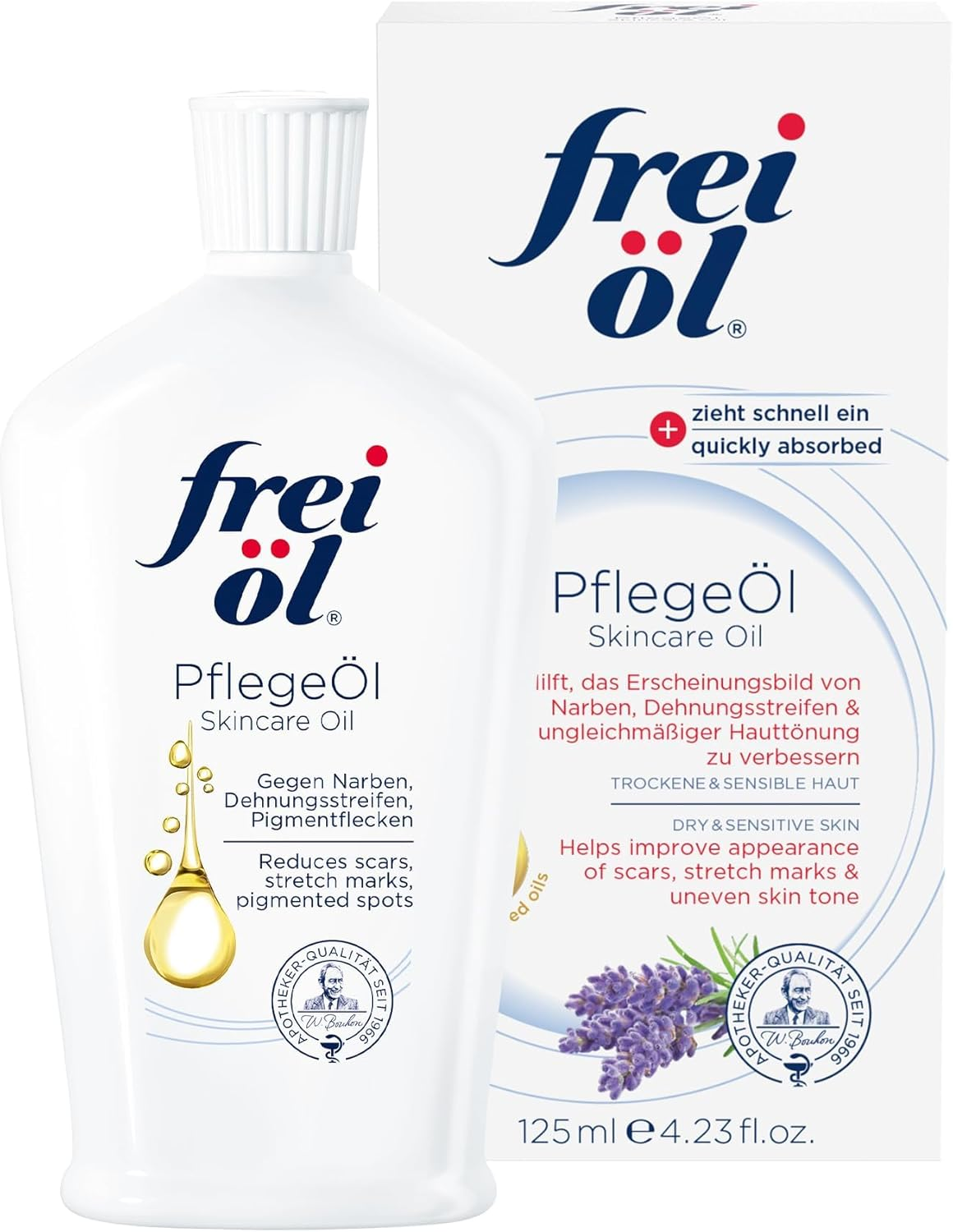 Frei &Ouml;l Care Oil, Skin Care Specialist against Scars, Stretch Marks and Pigment Spots, Body Oil, Microbiome Friendly and Vegan, 125 Ml image number 5