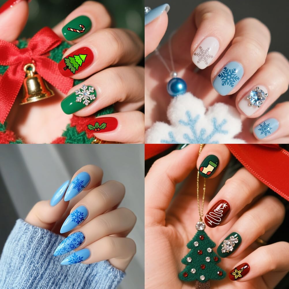 PH Pandahall 3Pcs Christmas Winter Nail Stamping Plate Kit, Snowman Christmas Art Templates Stainless Steel Nail Art Stencils with Stamper and Scraper for DIY Print Manicures Salon Design Decoation