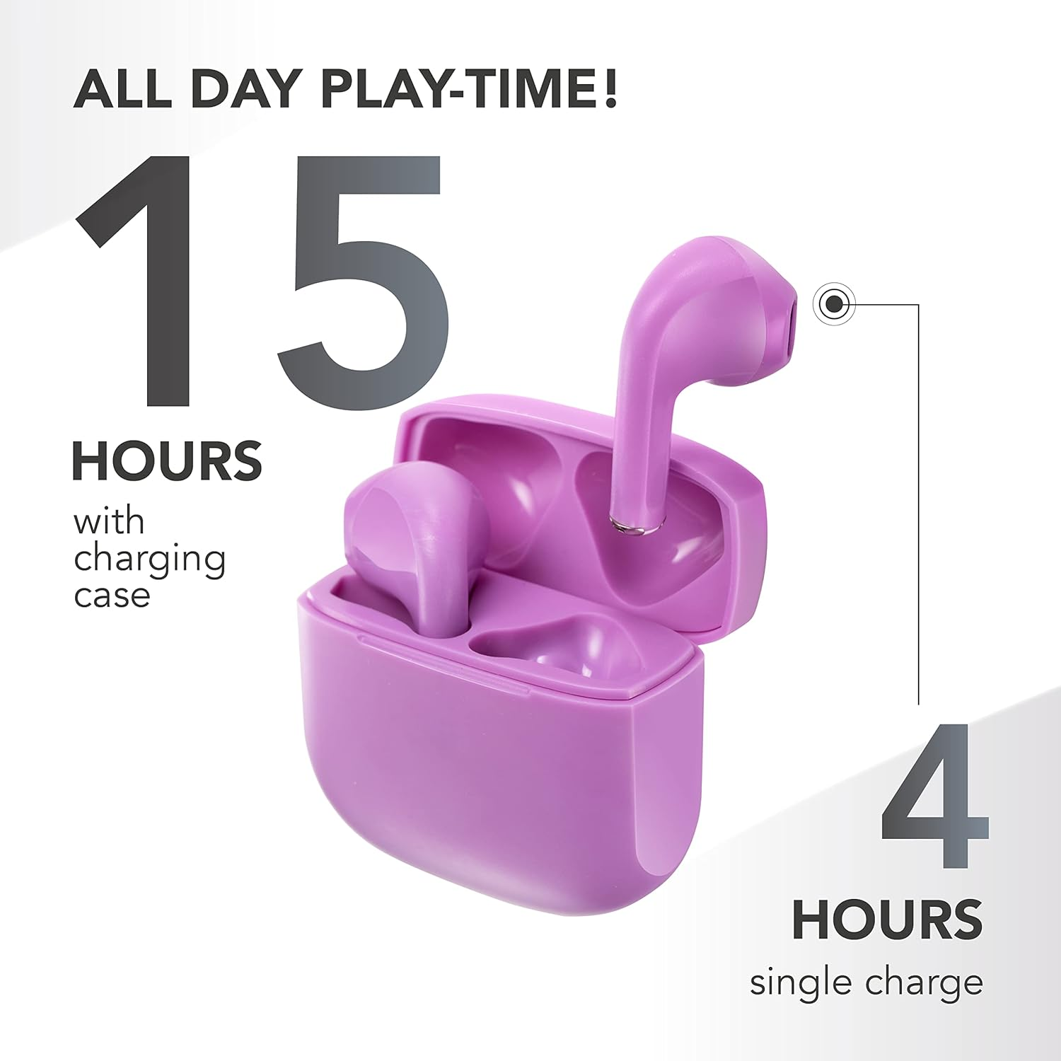 Music Sound | Swag Wireless Capsule Headset - Playback Time up to 20 Hours - Bluetooth - Viola - Blue image number 4