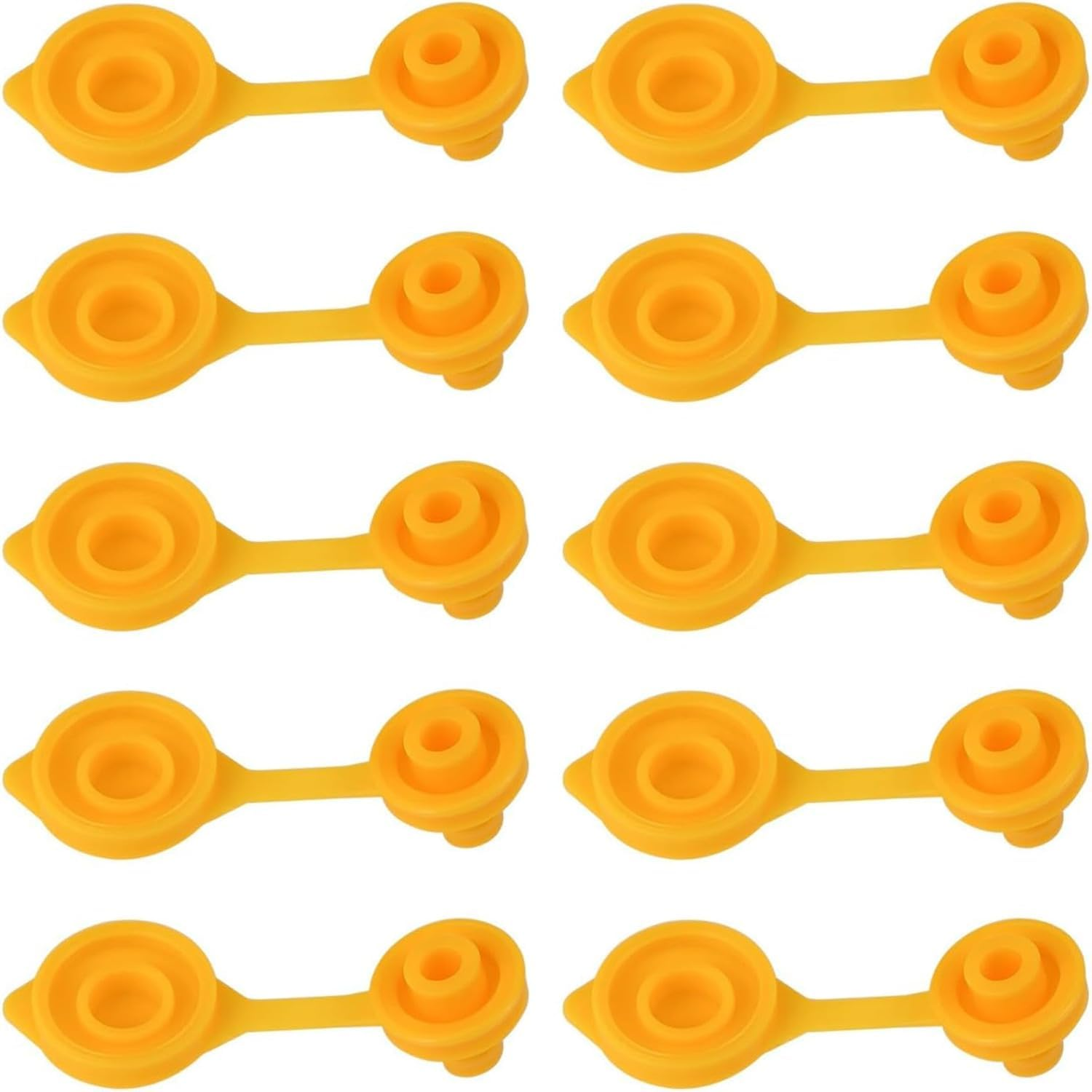 10 Pack Small Universal Can Vent Cap Yellow Fuel Gas Can Jug Vents Gas Can Vent Caps Replacement Vent for Gas Can Compatible with Chilton Briggs Rotopax Gott Anchor Plastic Gas Can Vent Caps image number 2