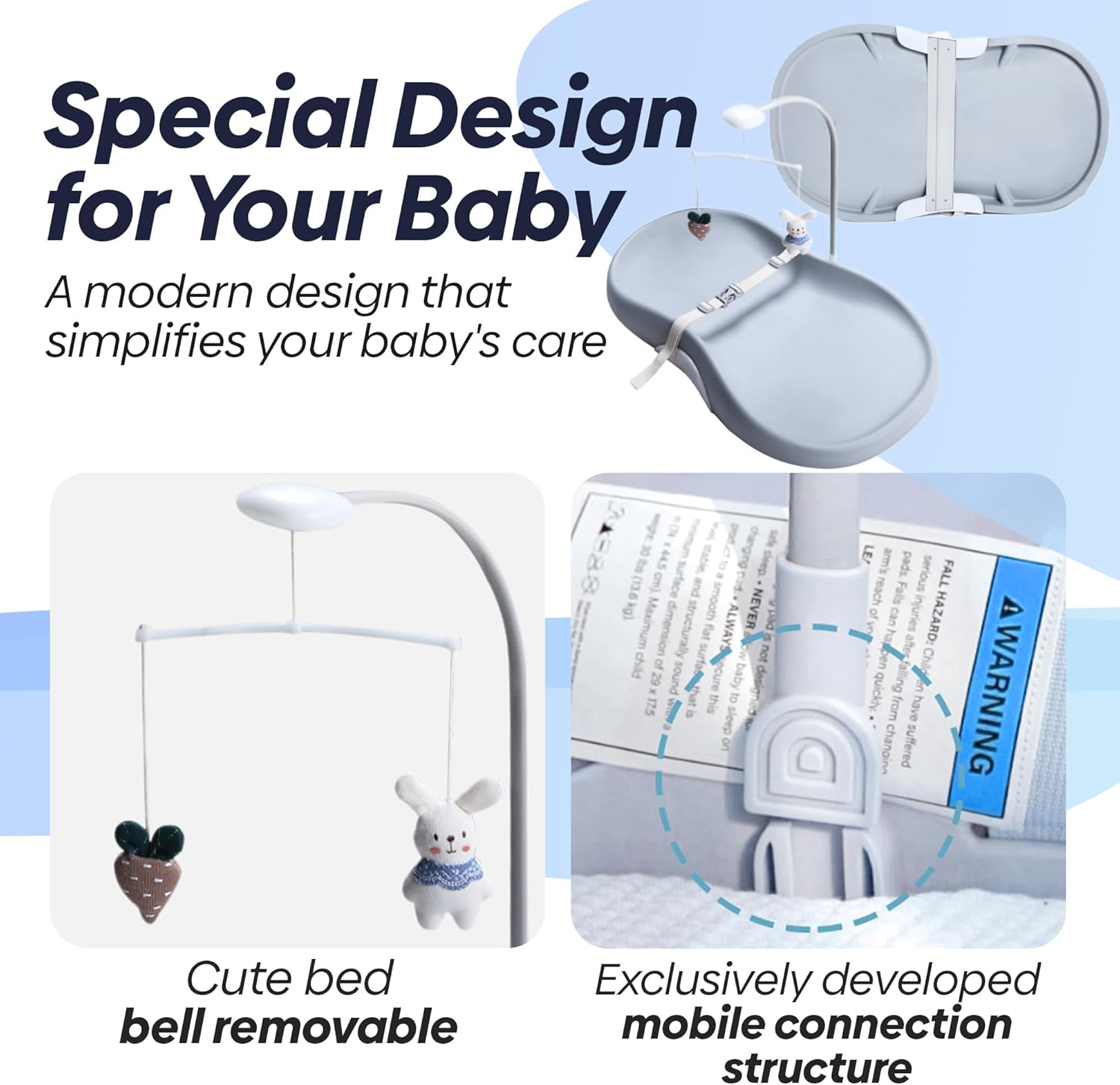 FLAIREON Baby Changing Pad, Waterproof Soft PU Change Pad for Babies, Portable Baby Changing Mat, Fits All Changing Tables, Lightweight Nappy Change Mat, Soft Change Mat Cover &ndash; Light Gray image number 3