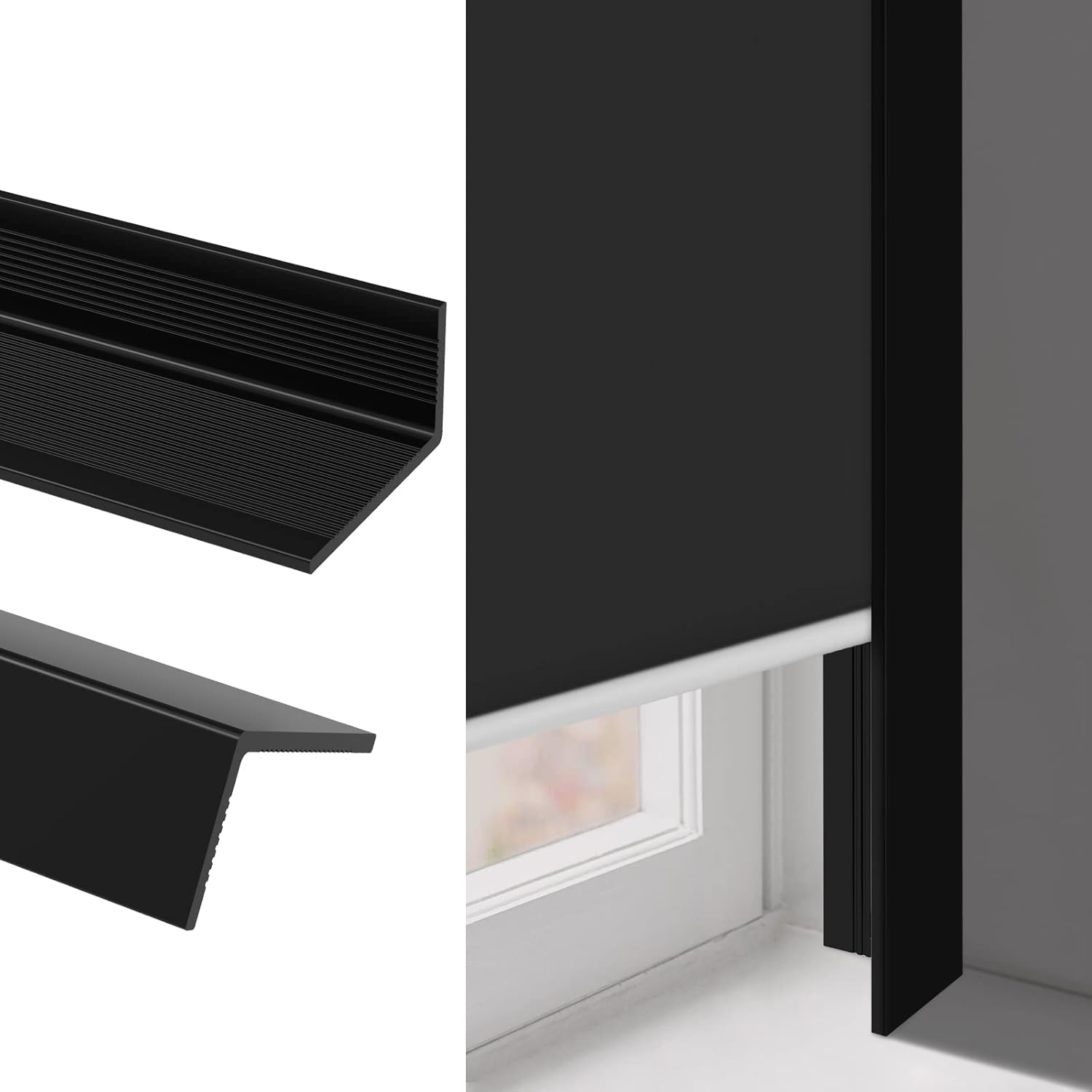 KELIXU 100% Blackout PVC Light Blockers for Roller Blinds Window Shades, Light Blocking Strips Block Light along Two Sides of Windows, Easy to Install, 43 CM L X 3.5 CM W X 0.2 CM H-8 PCS - White