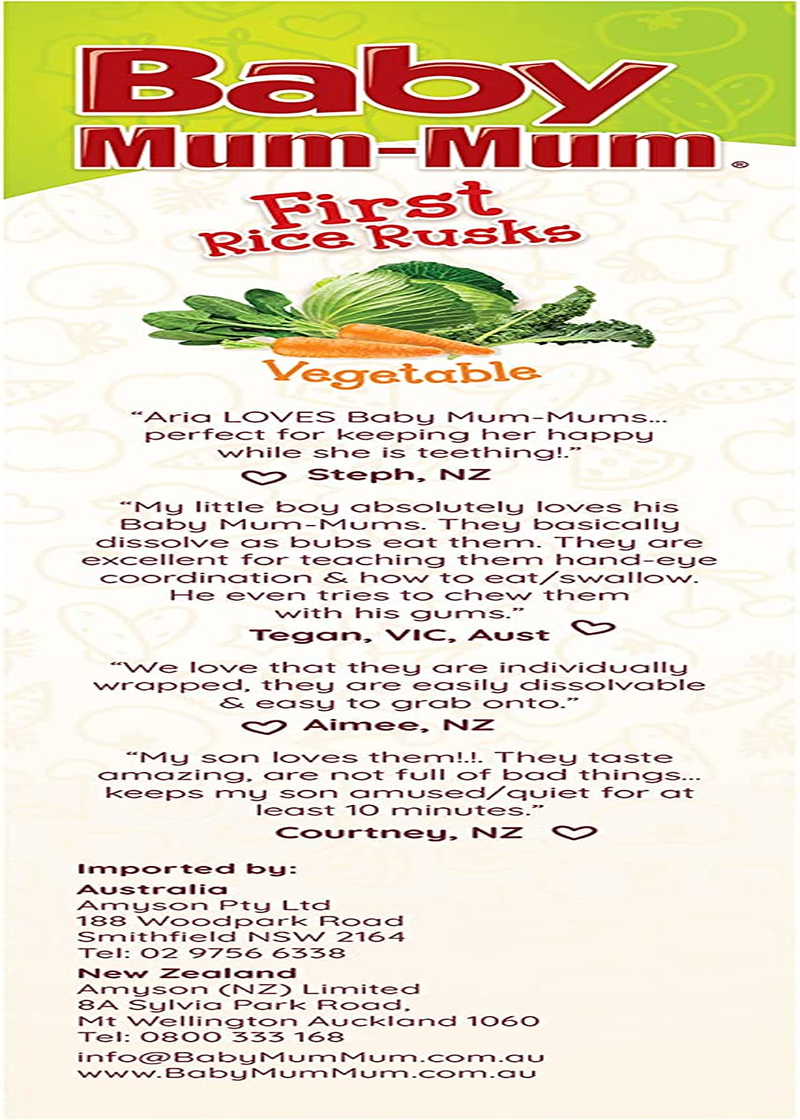 Baby Mum-Mum Vegetable Flavour First Rice Rusks, 36 G image number 1