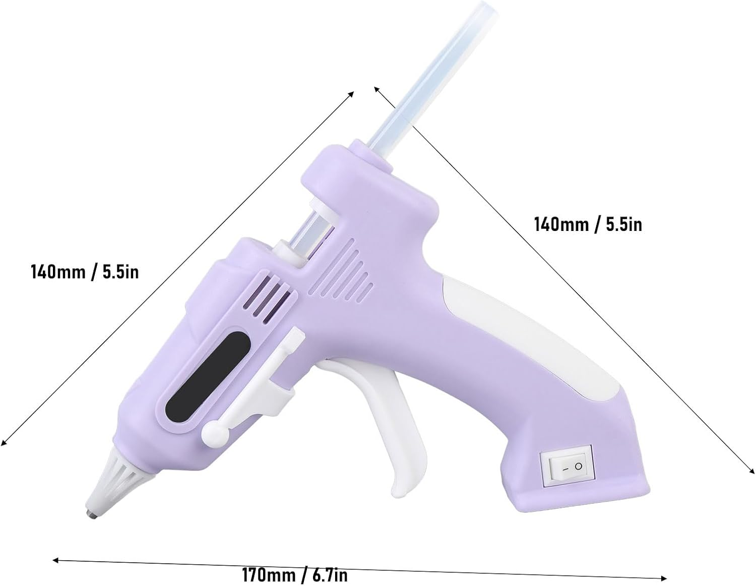 Cordless Hot Glue Gun, 10Pcs 7Mm High Adhesion Sticks, Cordless Hot Melt Glue Gun, Auto Dispensing, for Art, Crafts, Decorations, Home Repairs (Purple) image number 6