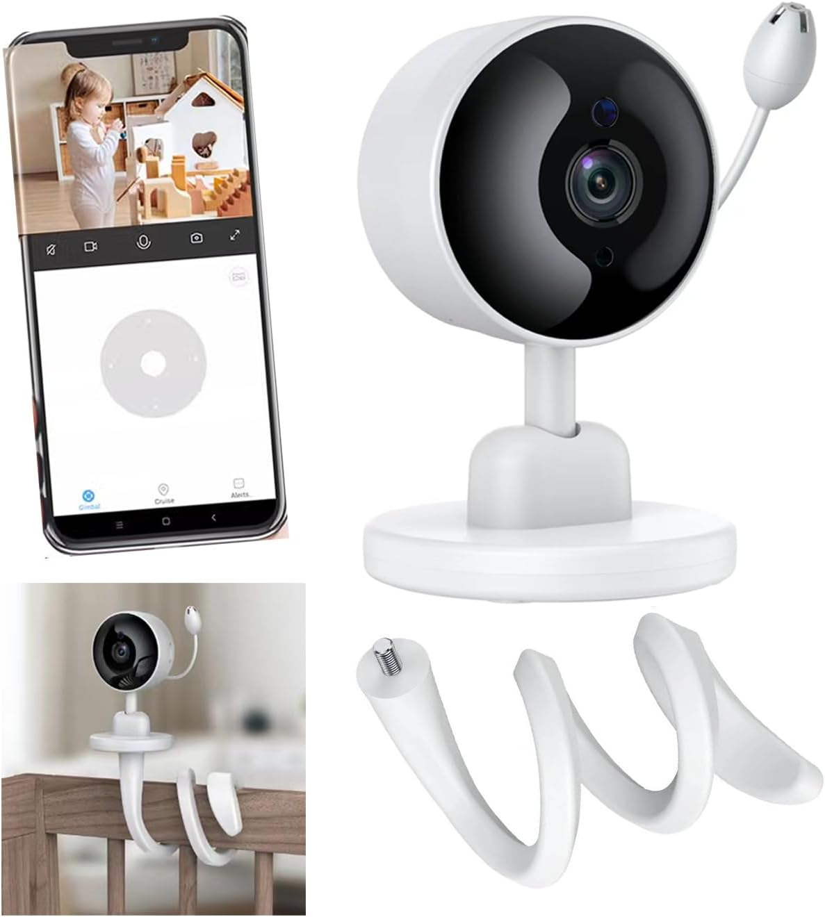 Home.X Smart Wifi Baby Monitor with Cry Detection, Temperature & Humidity Sensor, 2MP/3MP HD Camera, Night Vision, Two-Way Audio, and Remote App Control image number 1