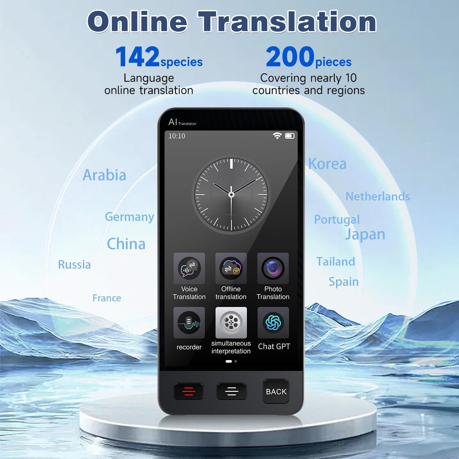 M80 AI Language Translator Device,Chatgpt Offline Voice & Photo Translator, 142 Languages, No Wifi Needed, 2-Way Real-Time Recording for Travel, Business & Learning | Portable & Fast image number 5