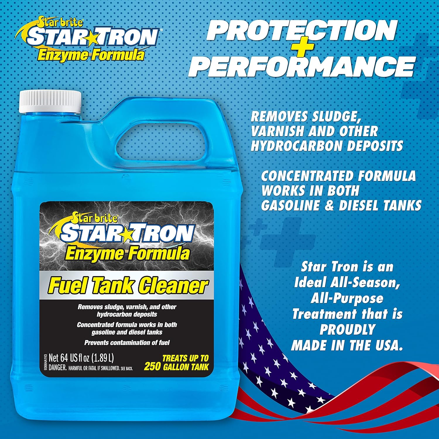 Star Tron Fuel Tank Cleaner Concentrate - Removes Sludge, Varnish & Hydrocarbon from Diesel & Regular Gas Tanks - Treats 500 Gallons image number 2