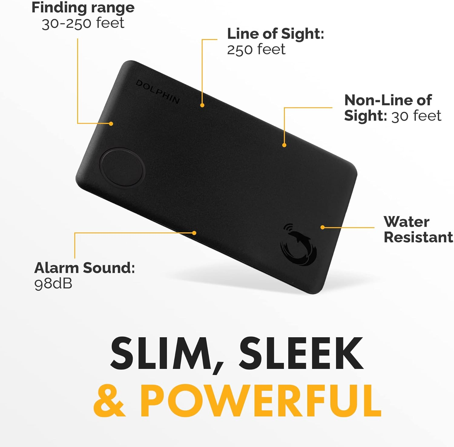 Tag8 Dolphin Slim Card Tracker Wireless Bluetooth Tracker with Anti-Lost & Anti-Theft Alarm, Item Locator for Key, Wallet, Luggage, Mobile & Other Item Finder Compatible with Ios & Android - Pack of 4