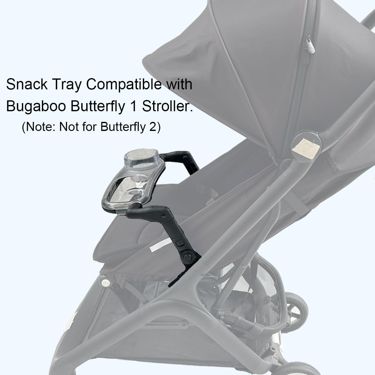 Feliliber Snack Tray Compatible with Bugaboo Butterfly Stroller, Stroller Tray with Removable Cup Holder & Snack Compartment, Quick Install, Easy to Clean, Folds with Stroller image number 4