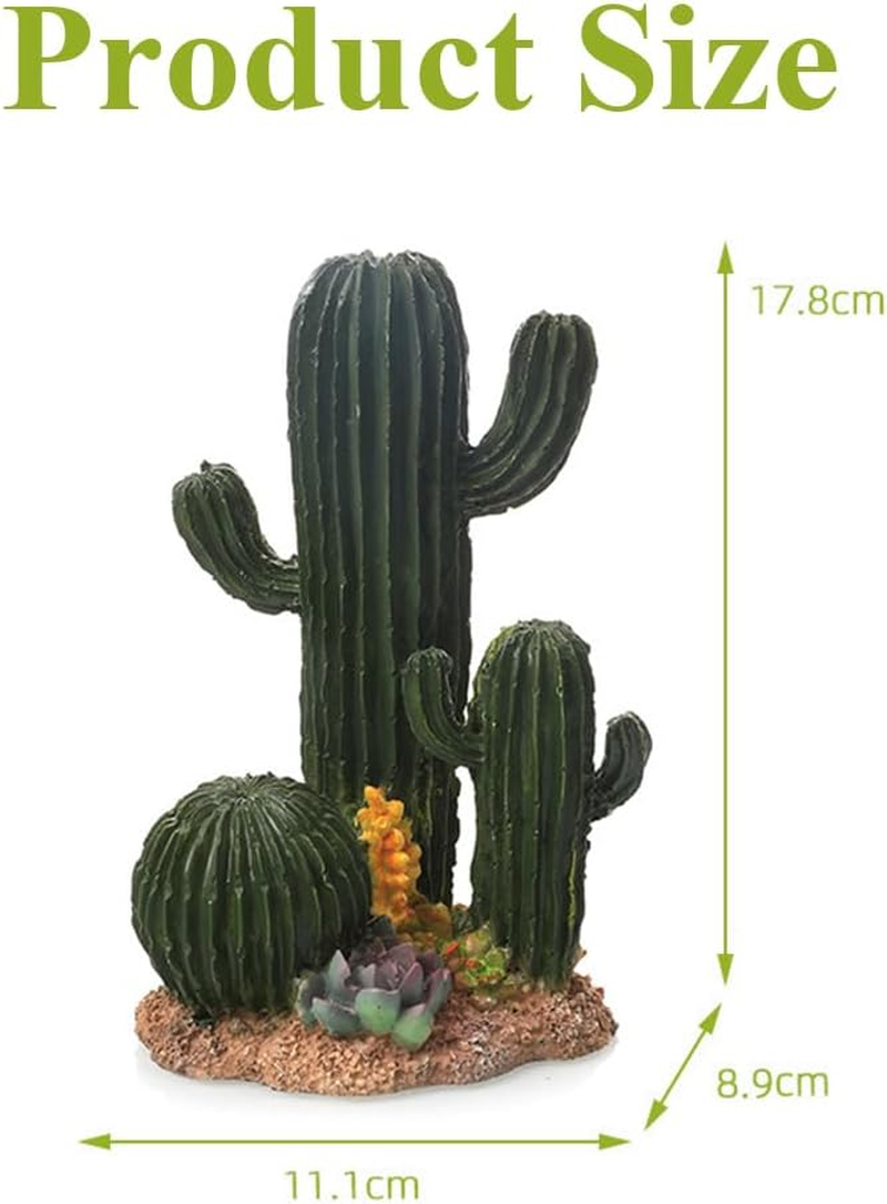 Artificial Cactus Statue/Simulated Cactus Ornament,Plants Terrarium Decoration & Desert Decor,Reptile Box Decoration for Reptile Animal Enclosures image number 3