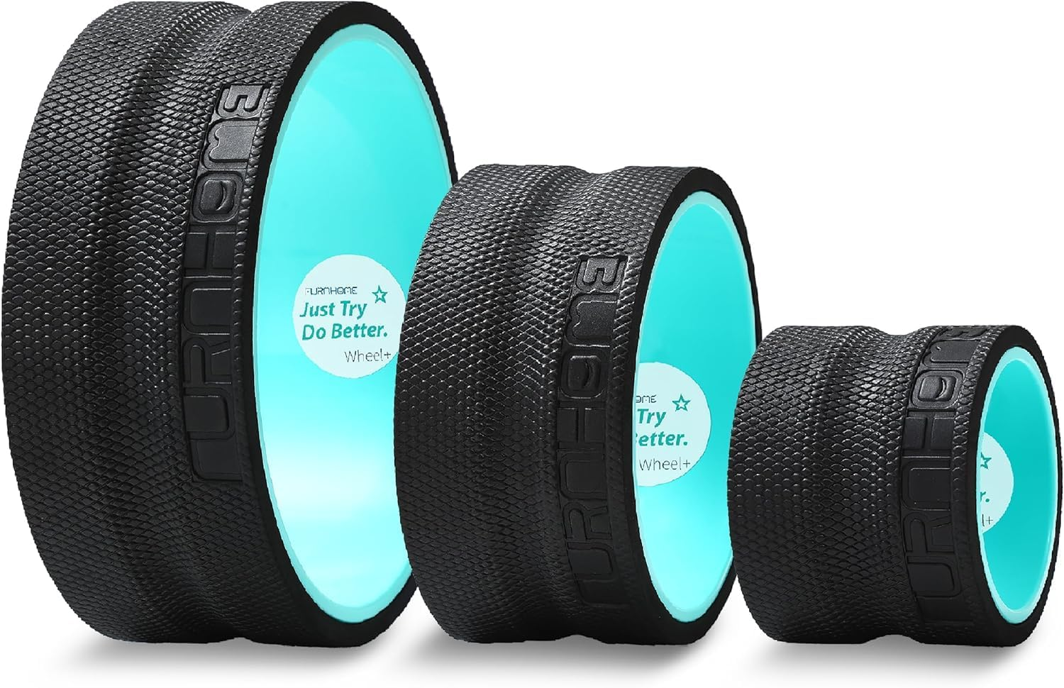 PTEROMYS Back Stretcher Foam Roller for Neck Deep Tissue Massage Physical Therapy,Yoga Wheel for Back Pain Relife Deep Tissue Massage (3-Piece) (Blue) image number 5