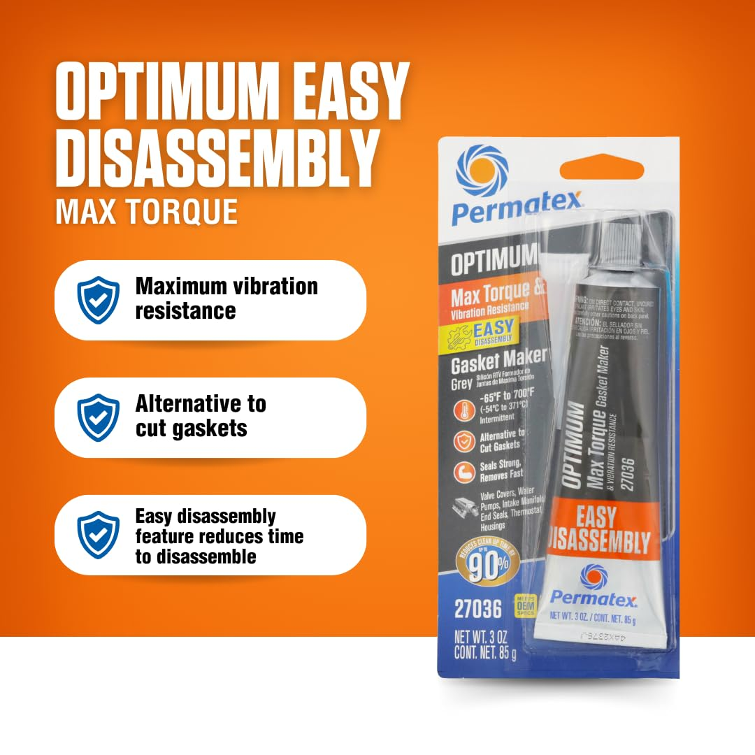 Permatex 27036 Optimum Grey Gasket Maker 3 Oz image number 5