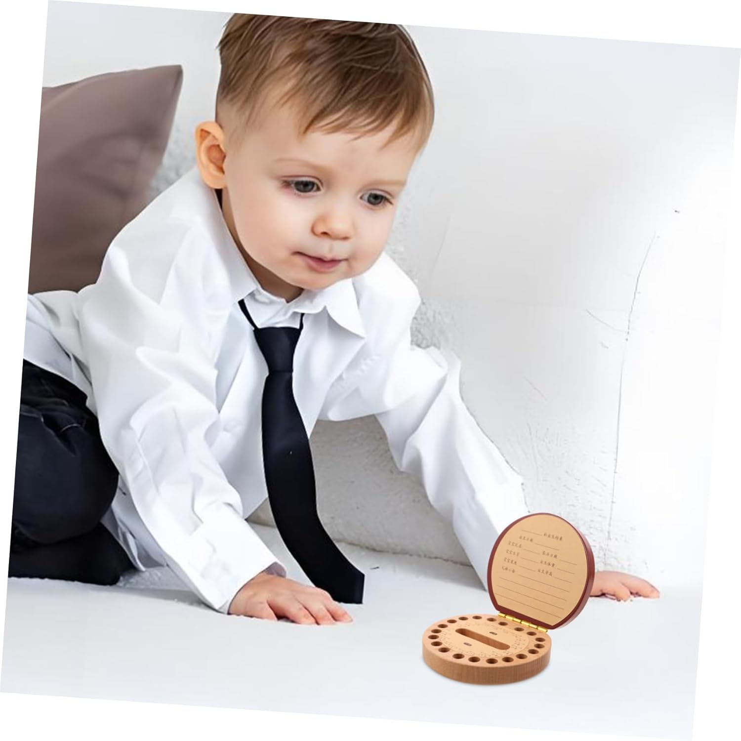 MERRYHAPY Boy Girl'S Teeth Collection Box Wooden Tooth Keepsake Holder Keepsake Storage Box And image number 3