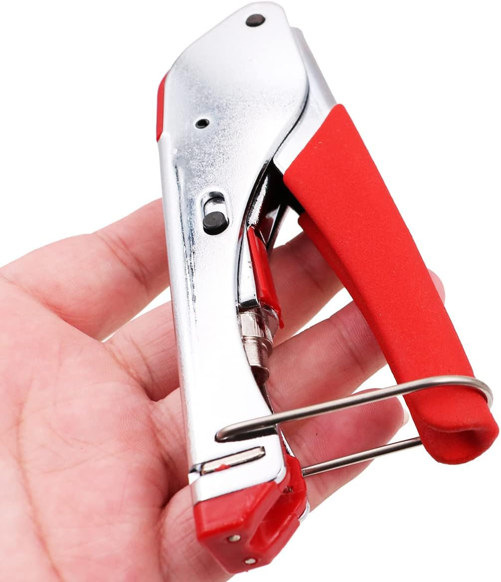 ZONADA Compression Crimper Stripper Set F-Type Hand Crimping Tool Rotary Coaxial Cable Crimping Stripping Cutting Pliers RG59 RG6 TV AV Cables Crimp Cutter with 20 Connectors image number 3