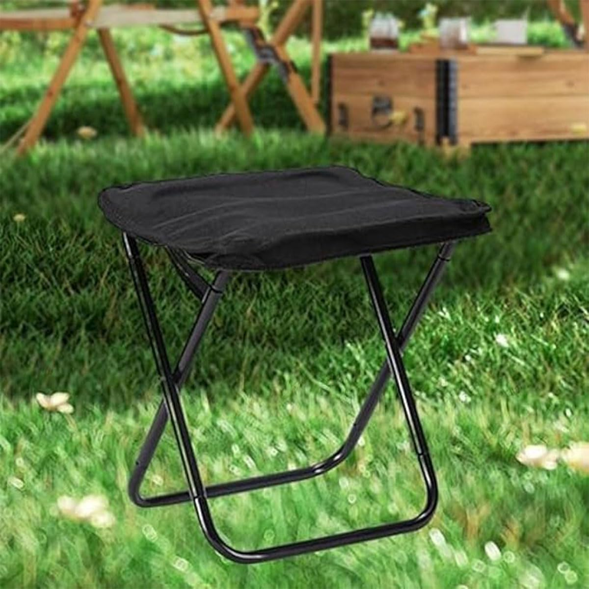 AIMALL Portable Folding Camping Stool with Carrying Bag, Lightweight Compact Small Chair, Oxford Fabric Seat, Metal Frame, Ideal for Outdoor Hiking, Fishing, Picnics (11X11In) image number 6