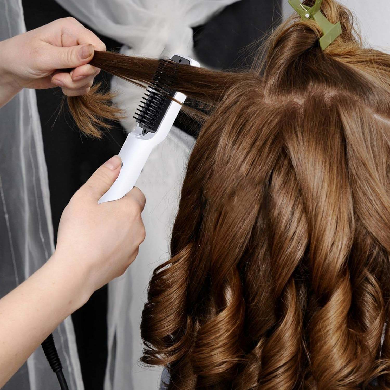 Hair Straightener Brush - 2600Mah USB Charging Straightening Comb | 3 Gears Wireless Small Hair Straightener, Duals-Use Styling Comb, Portable Hair Straightener, Heated Hair Straightening Brush