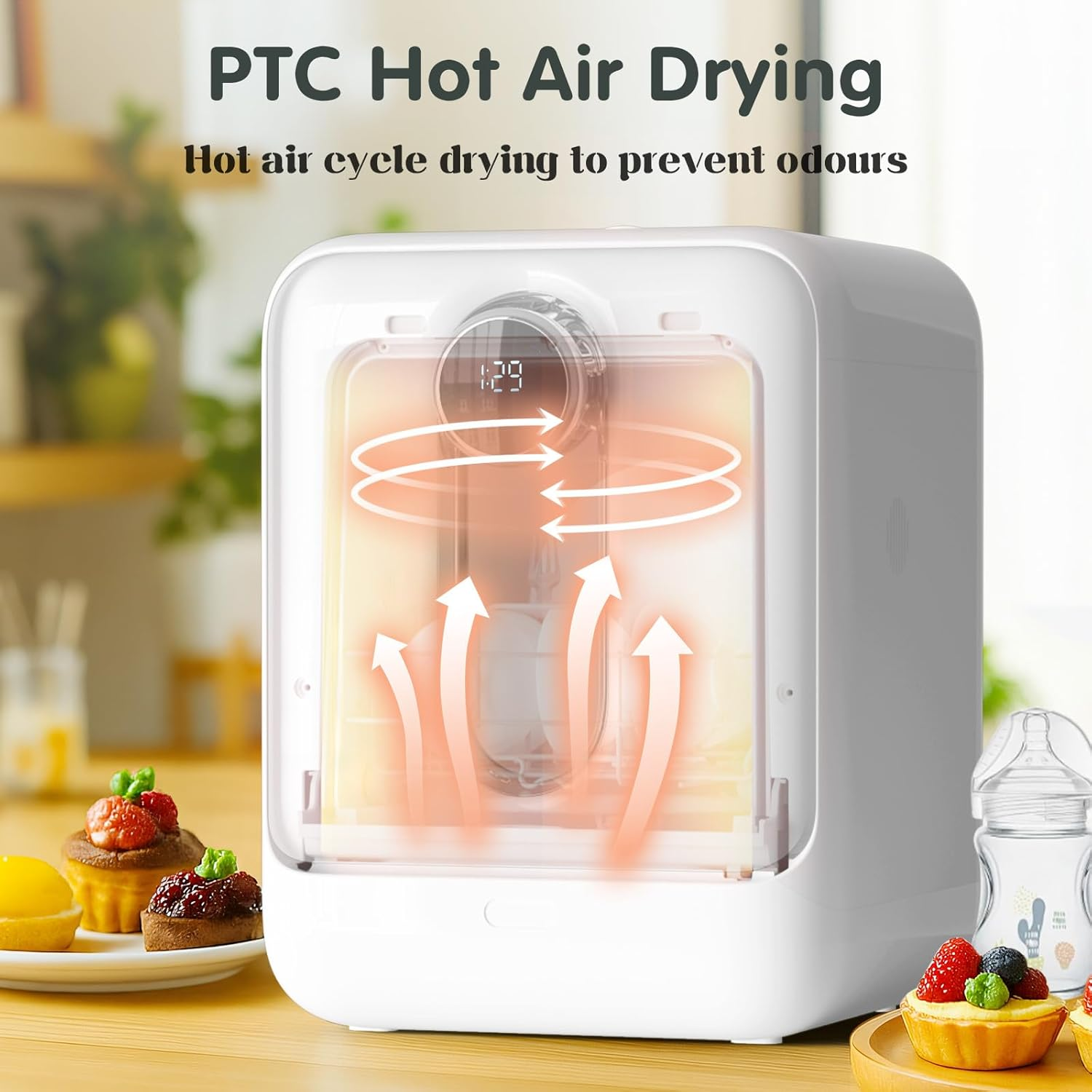 Advwin 3-In-1 Baby Bottle Washer - Sterilizer & Dryer Combo- All in One Bottle Washer Machine for All Bottles, Pump Parts & Baby Item Care - save Time & Effort, for Easy Cleaning, White