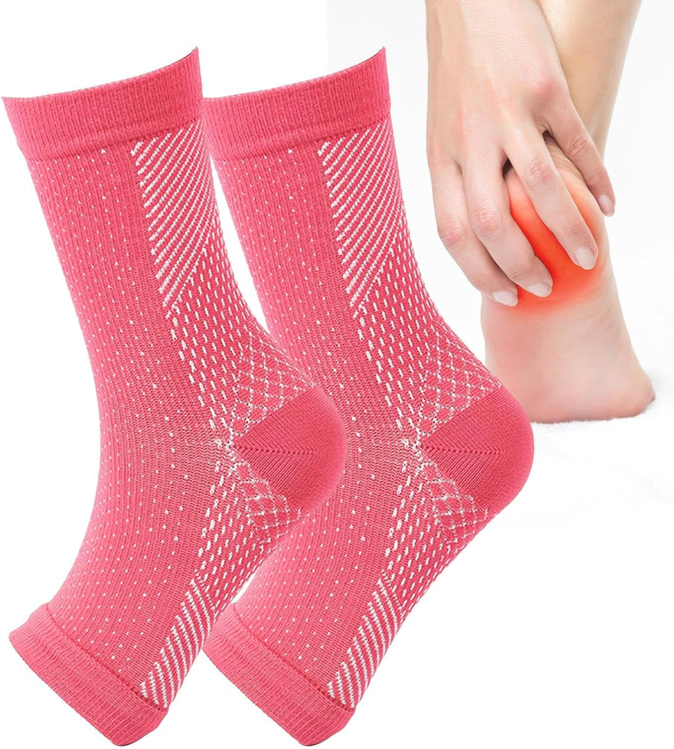 Neuropathy Compression Socks, Toeless Compression Socks for Travel Breathable, Comfortable Ankle Socks, Relief Athletic Socks for Arch & Heel Relief, Muscle, Feet Borato