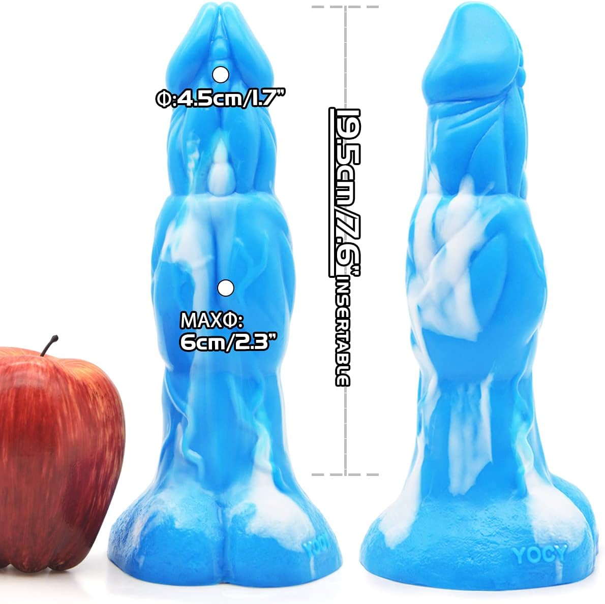 Silicone Realistic Dildo, YOCY Ancient Myth Colored Anal Dildo, 7,8'' Insertable Knotted Dildo with Strong Suction Base, Beast Fantasy Dildo Dong Replica Sex Toy for Anal and Vaginal image number 2