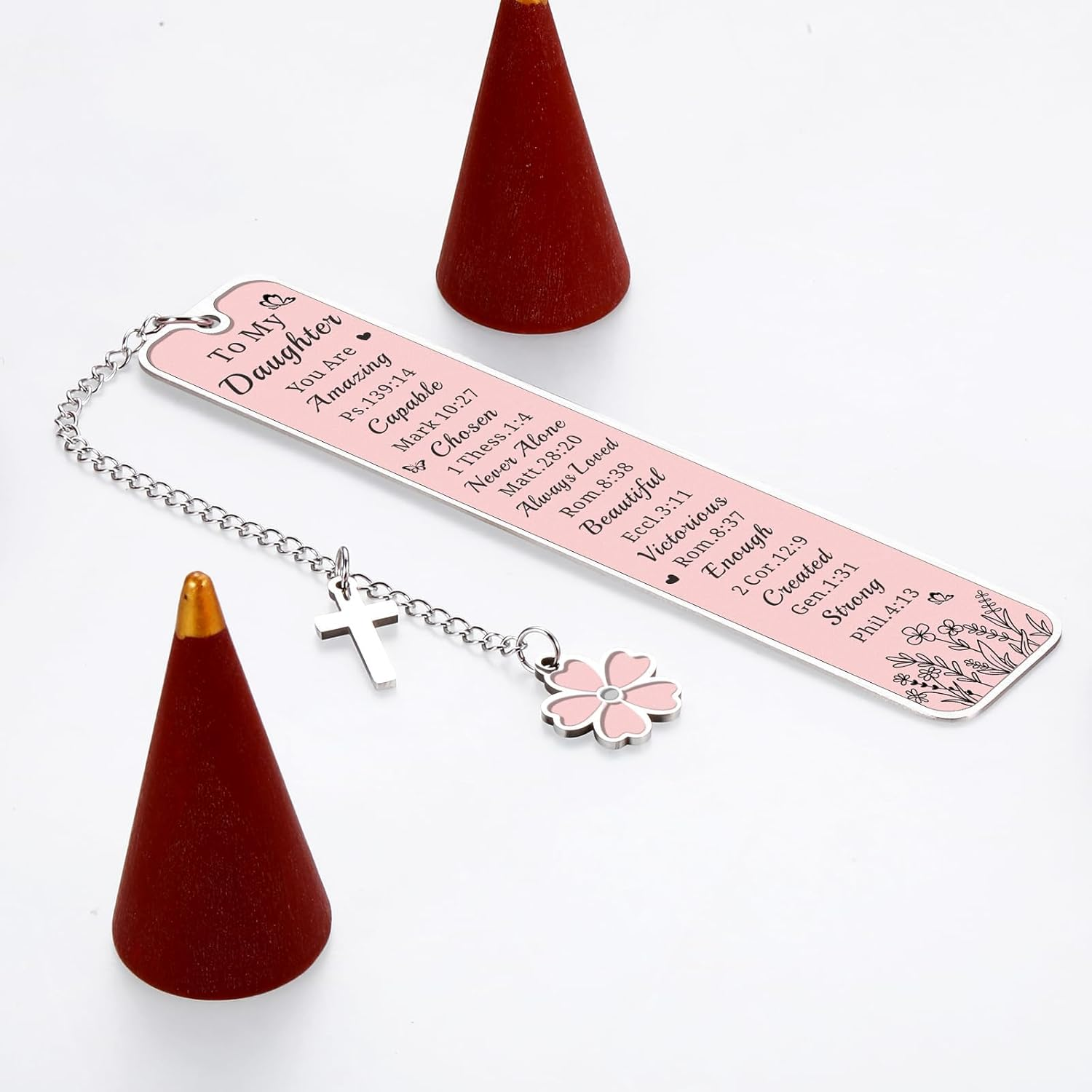 Baptism Gifts for Girl Daughter Bible Verse Bookmarks for Women Catholic Confirmation Gifts for Teen Girls First Communion Religious Faith Based Gifts Back to School College Essentials for Girls image number 6