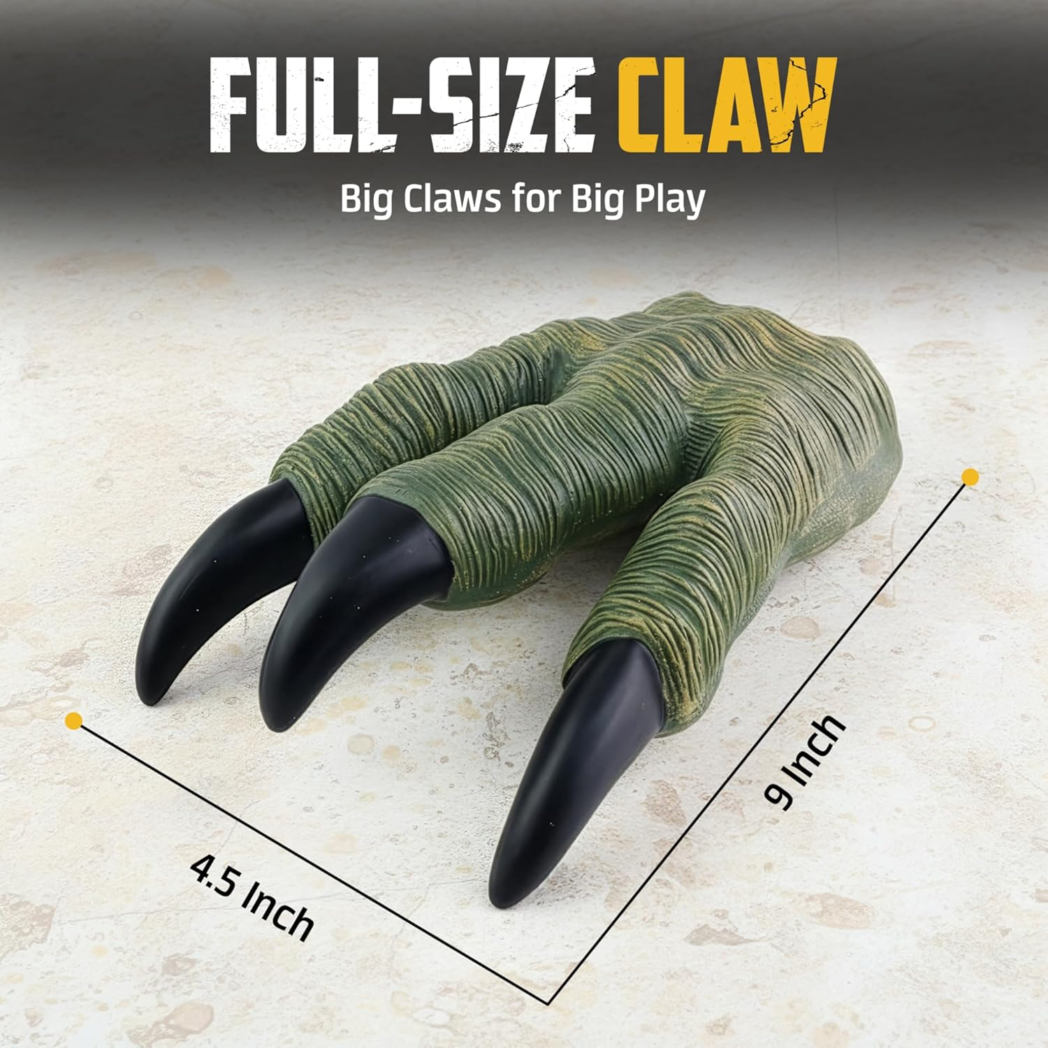 2 Pack Dinosaur Claws Toys Oversized Dino Velociraptor Rubber Realistic Jurassic Claws for Kids Cosplay Roleplay Costume Accessories image number 5