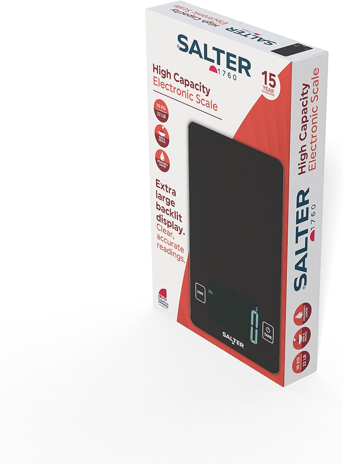 Salter Large Display Kitchen Scale 10Kg Black image number 3