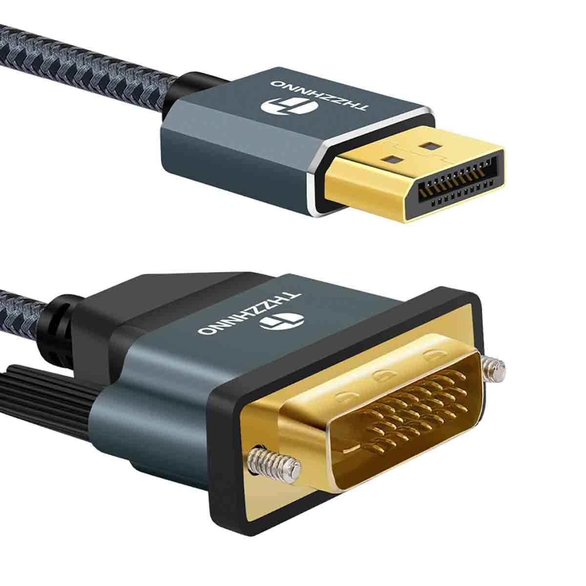 Thzzhnno Displayport to DVI Cable 1M, Gold-Plated Display Port to Dvi-D Nylon Braided Adapter Male to Male Cord Compatible with Computer, Desktop, Laptop, PC, Monitor, Projector image number 4