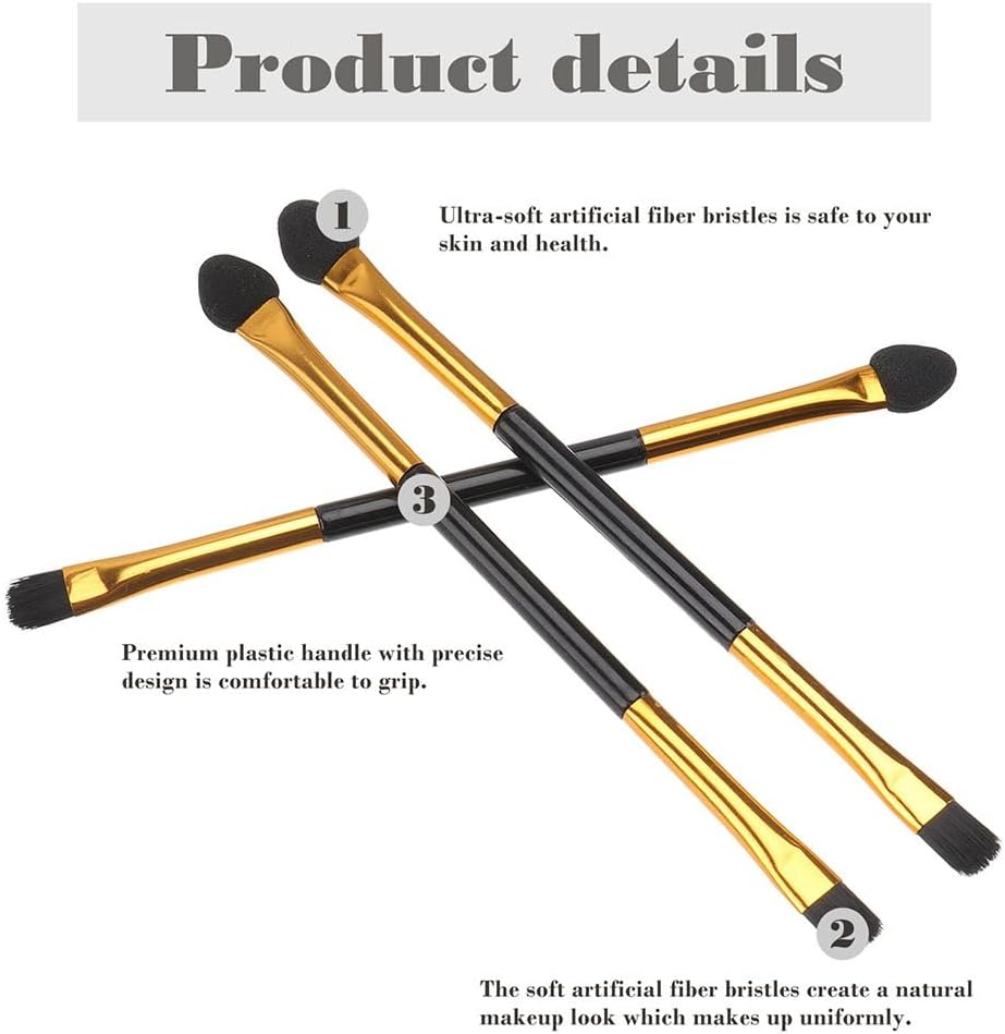 FRCOLOR Double-Ended Eyeshadow Brush Lightweight Portable Makeup Brush for Precise Eye Shadow Application Travel Friendly Cosmetic Tool image number 2