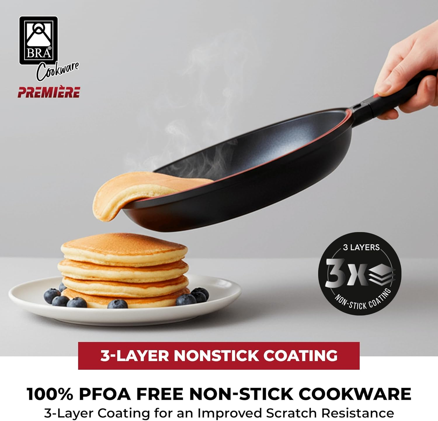 BRA Dupla Premiere - Double Pan for Potato Omelettes, Diameter 24 Cm, Cast Aluminium, Triple Layer Non-Stick Coating, 100% Pfoa-Free, Suitable for All Hob Types image number 1