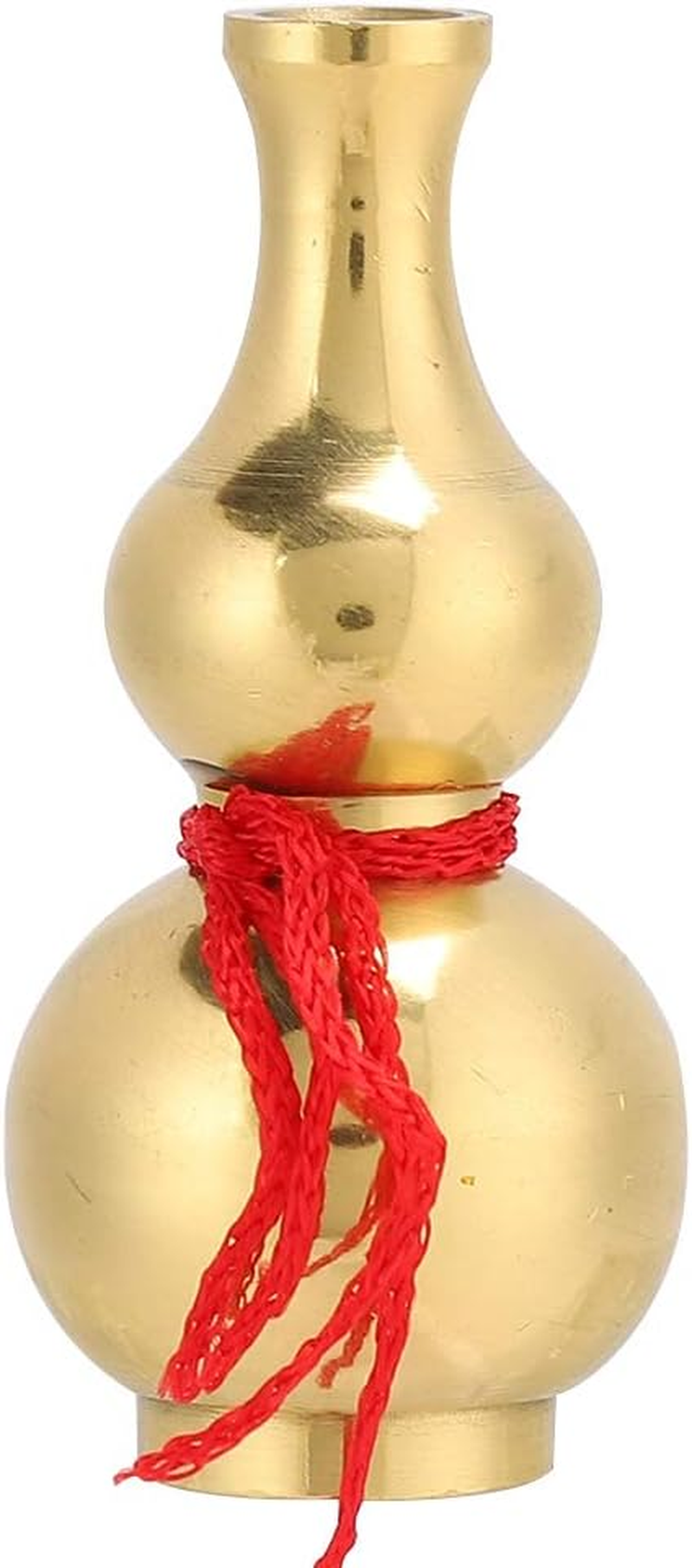 Chinese Good Luck Wu Lou, 1.9 Inches Brass Gourd for Feng Shui, Wu Lou/Hu Lu Gourd/Lou Shui Feng Shui Decor Statue Collectible Figure Charm Amulet, Bring Good Luck, Safty, Wealth image number 4