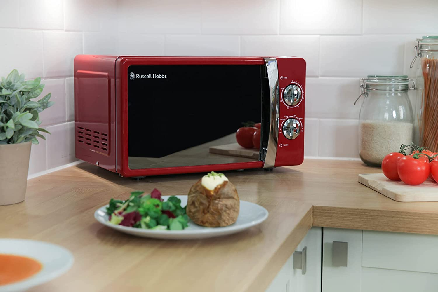 Russell Hobbs RHMM701R 17 Litre 700 W Red Solo Manual Microwave with 5 Power Levels, Ringer & Timer, Defrost Setting, Easy Clean image number 6