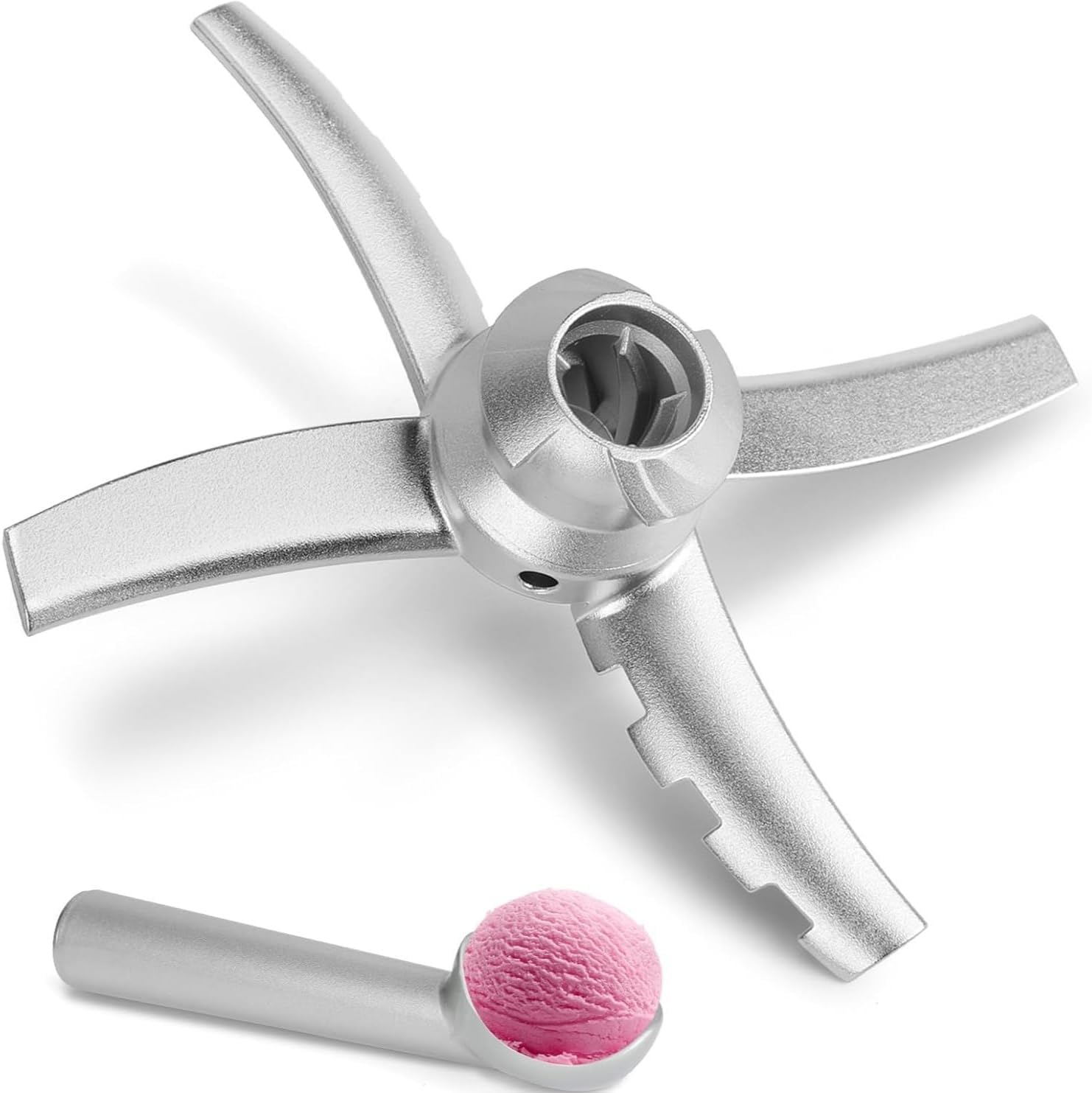 Replacement Blade Compatible with Ninja Creami Deluxe NC500 Series Ice Cream Makers, Mixing Blade Paddle Replacement for Ninja Creami NC501 CN501CO NC500C NC501C NC501H Silver-Stainless Steel image number 6