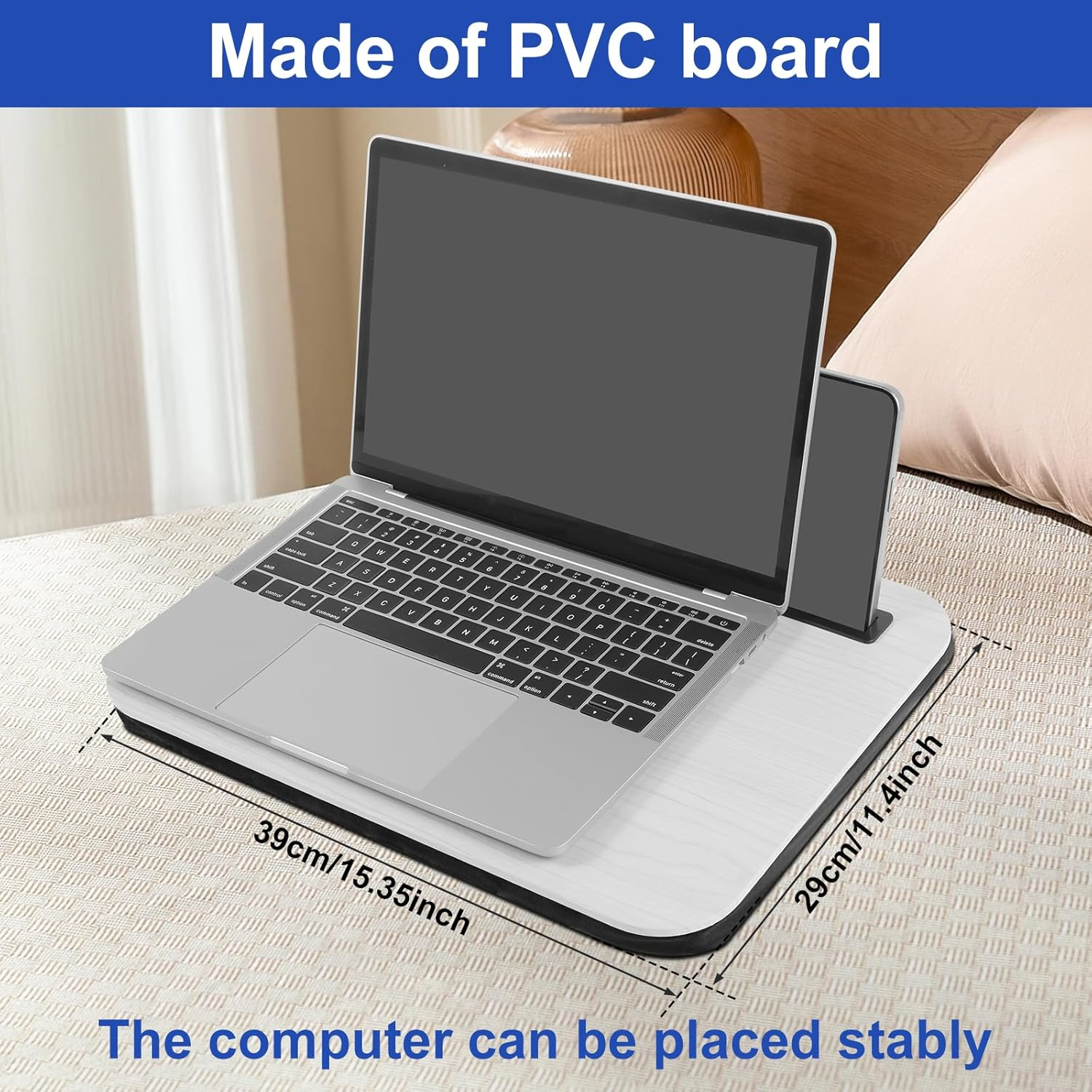 Laptop Desk Tray,Lap Tray,Lap Work Station Tray,Lap Desk Table,Portable Lap Desk,Lightweight Lap Laptop Desk,Stable Laptop Lap Stand for Home Office Travelling image number 3