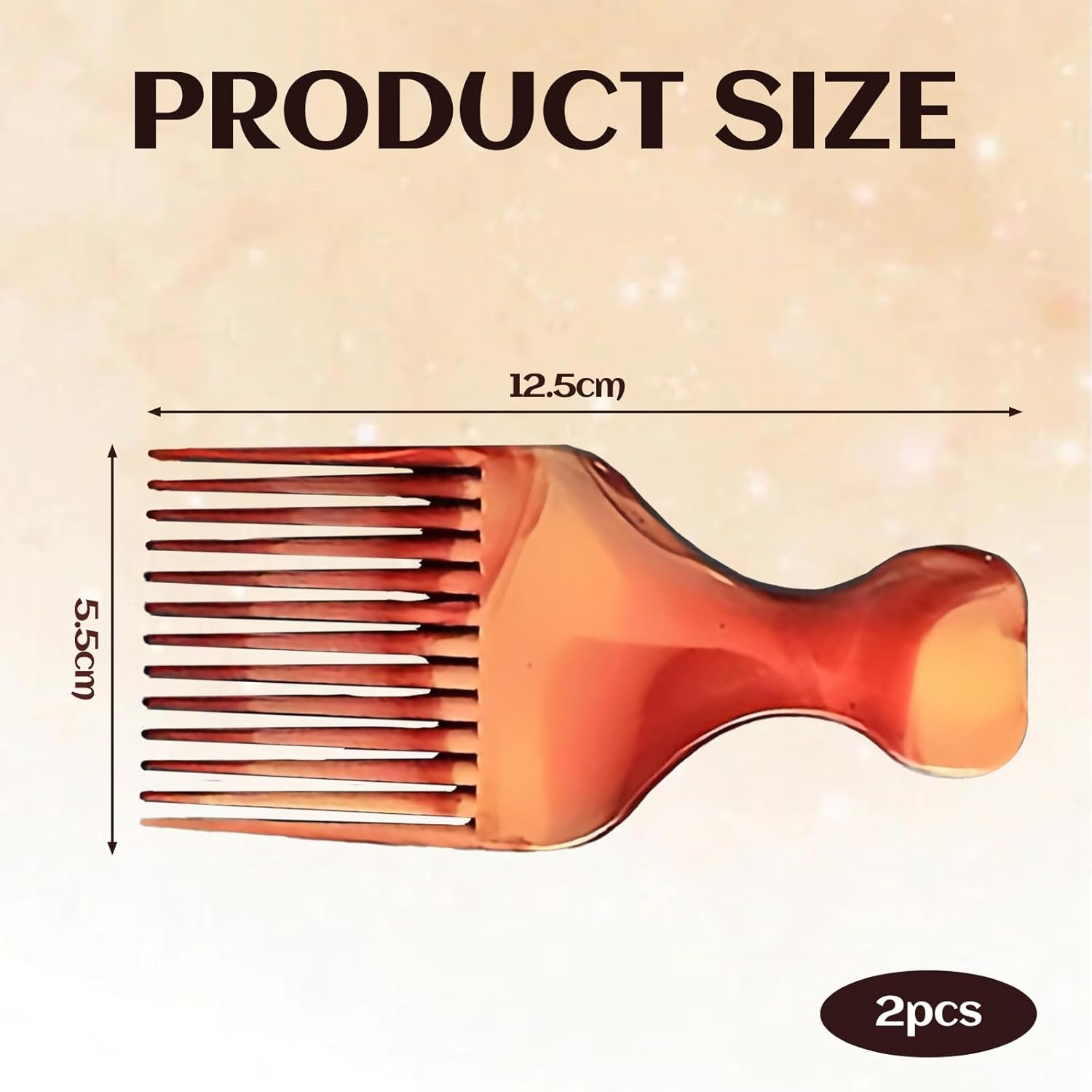 ARYIMYDP Pack of 2 Curls Comb, Wide Tooth Afro Comb Men (12.5 X 5.5 Cm), Robust Styling Tool for Travel Hairstyle, Lightweight Detangling Comb for Men and Women on the Go image number 3