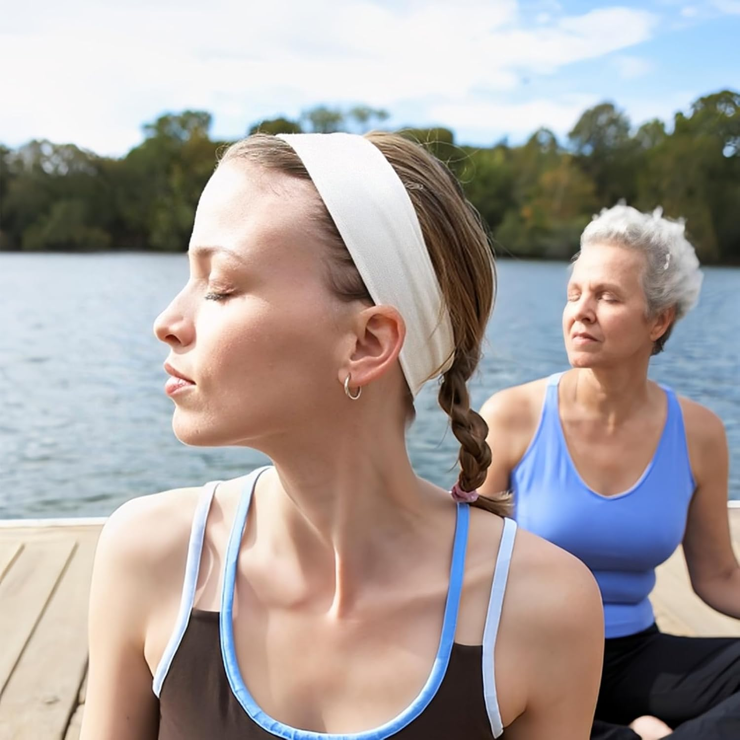 HSUYUN Pack of 8 Women'S Sports Headbands, Breathable Sweat-Wicking Hair Band, Soft Headband, Women'S Summer, Elastic Hair Bands, Outdoor Sports, Yoga, Dance image number 5