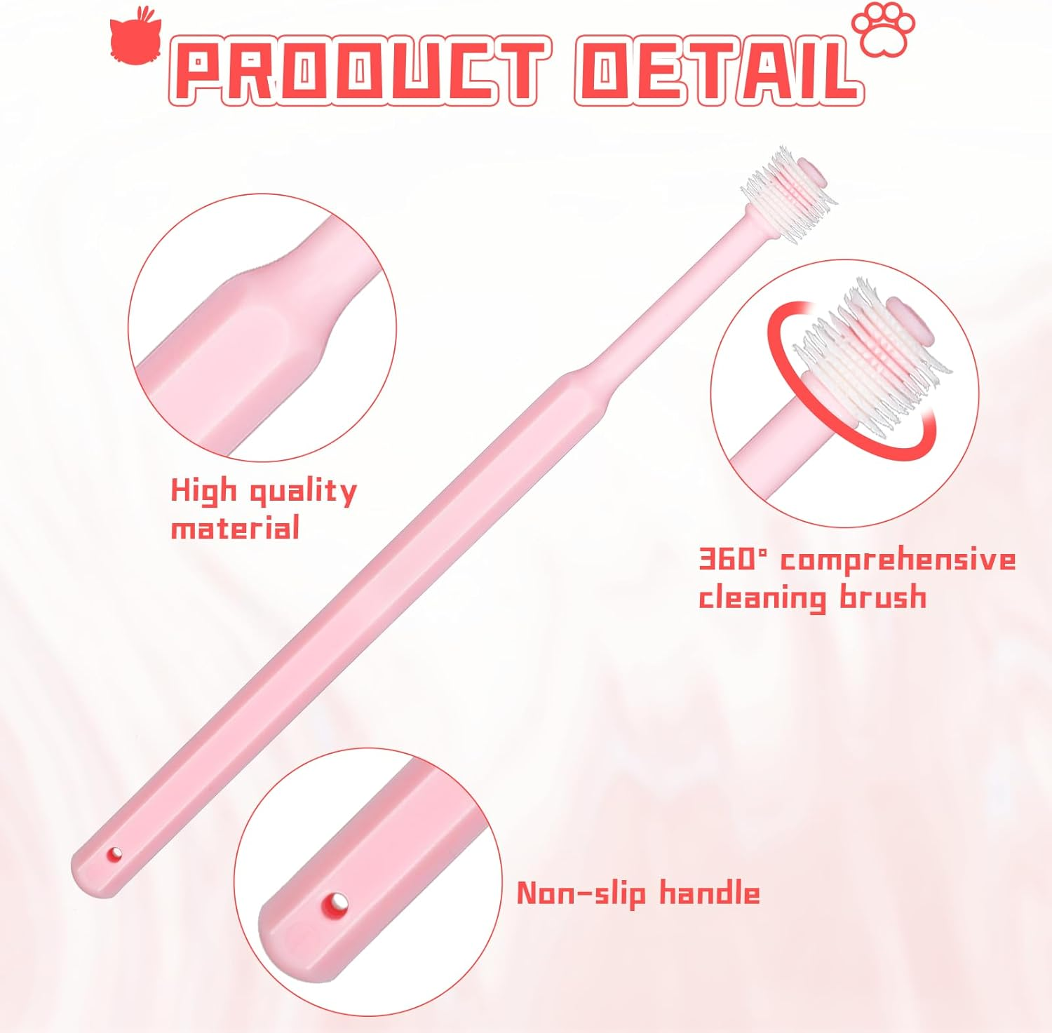 2 Pack Small Dog Toothbrush, 360 Degree Silicone Cat Toothbrush Pet Dental Care Dog Oral Hygiene Deep Clean Pet Teeth Cleaning Set Soft Bristles Fresh Breath Medium image number 1