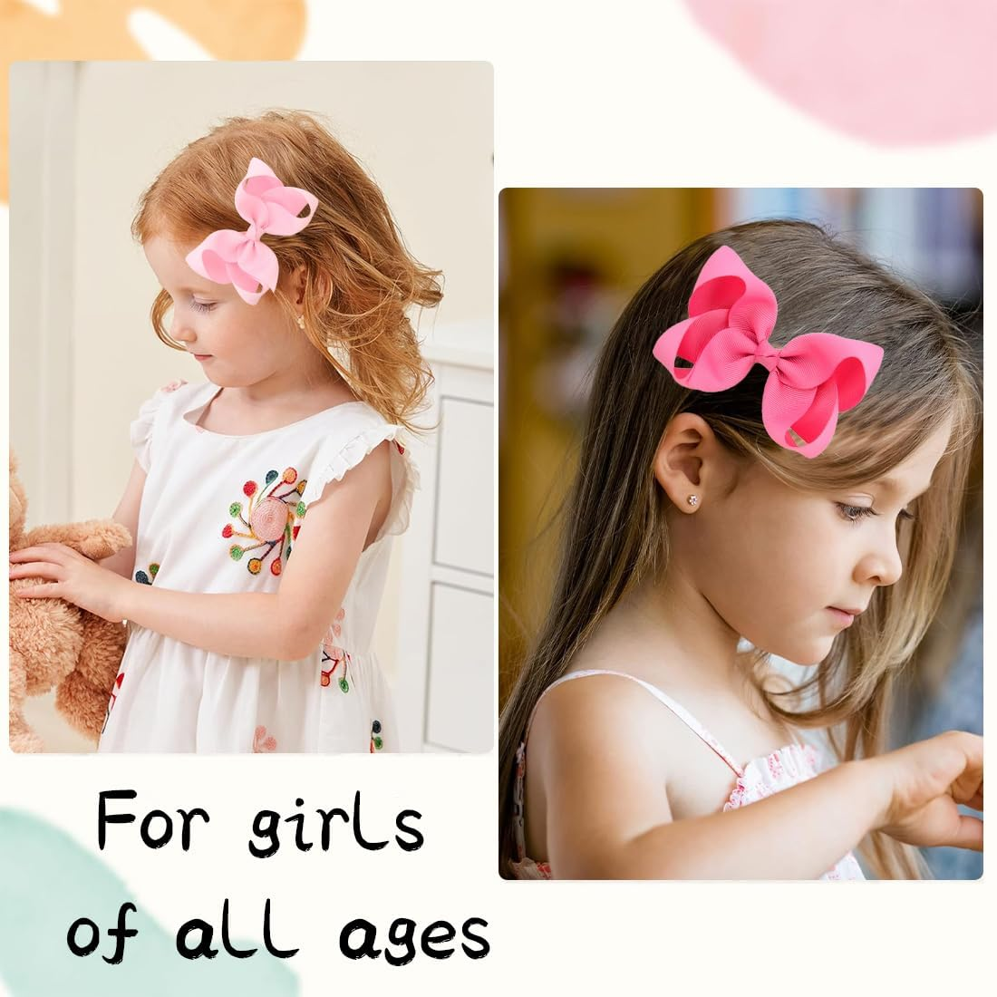 COYUN 6 Pieces Bow Hair Clips Ponytail Duck Bill Hair Bow for Kids Girls Women B image number 2
