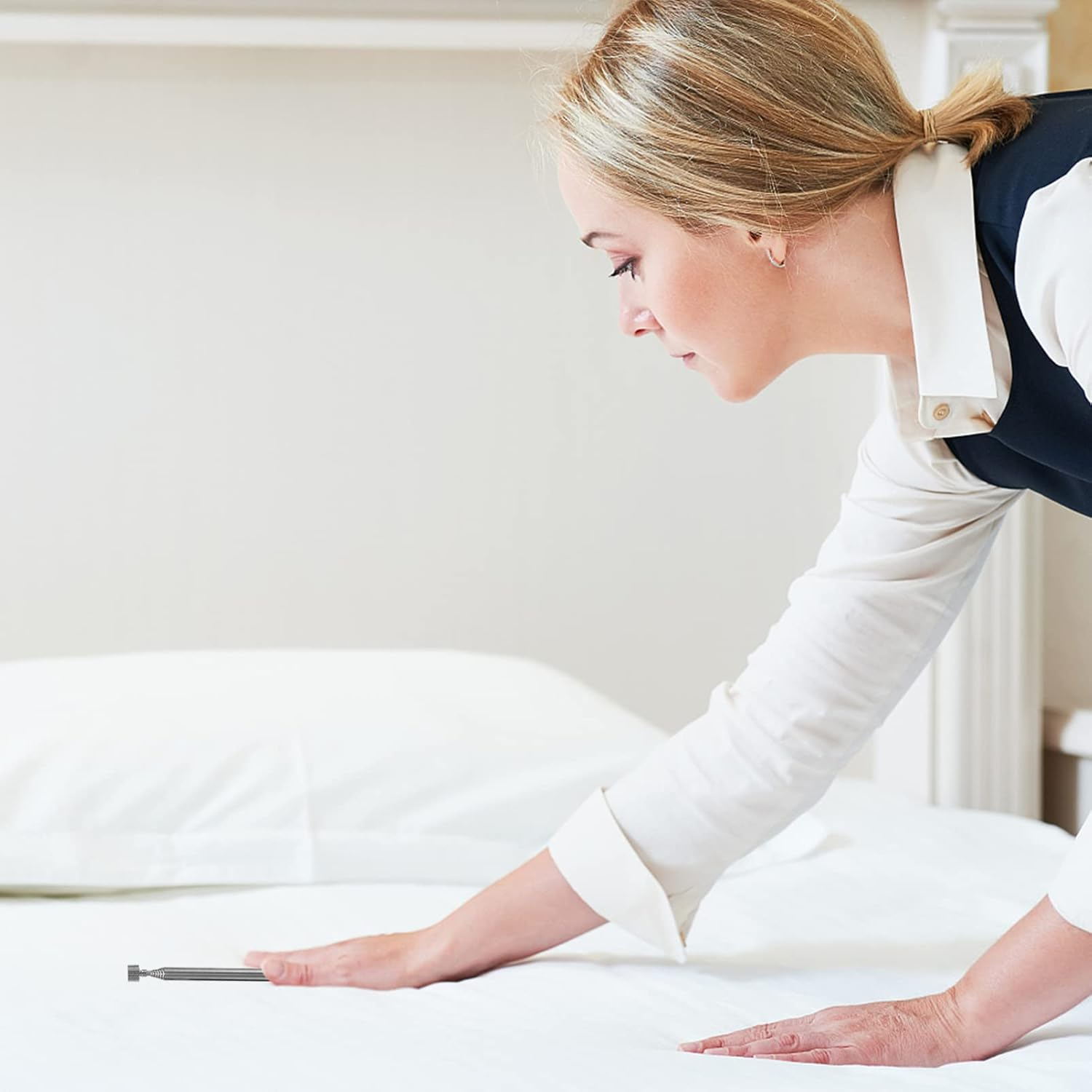 Hoement Magnetic Pickup Tool Telescoping Stick Flexible Magnetic up Tool LED Inspection Mirror Set for Automotive and Home Use 4Pcs Kit