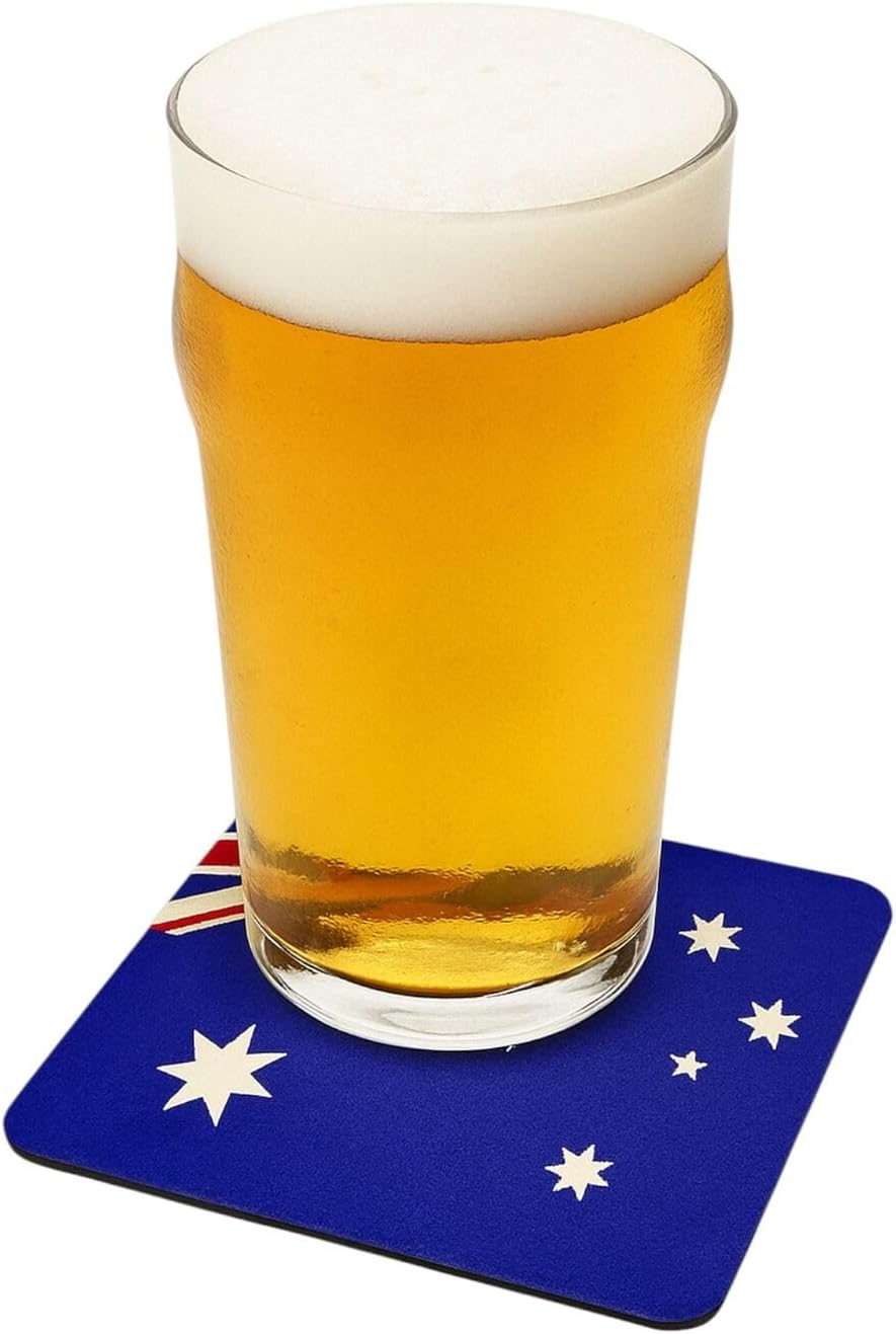 Australian Flag Coasters 9.5Cm &ndash; Square Drink Coaster Set for Tea Coffee Bar | 6, 18 or 36 Pack &ndash; Glossy Patriotic Design, Aussie Home Decor Gift (6, One Size) image number 3