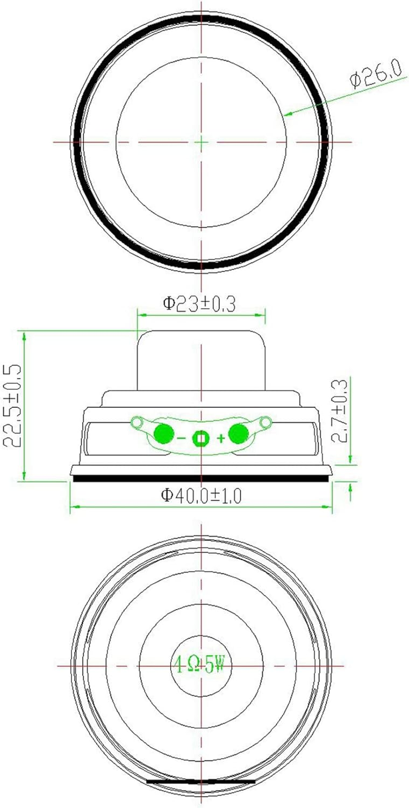 Bjworeye 2Pcs Audio Speaker 4&Omega; 5W 40Mm 1.5 Inch Full Range Multimedia Speaker Loudspeaker DIY Sound Mini Speaker for Home Theater image number 5