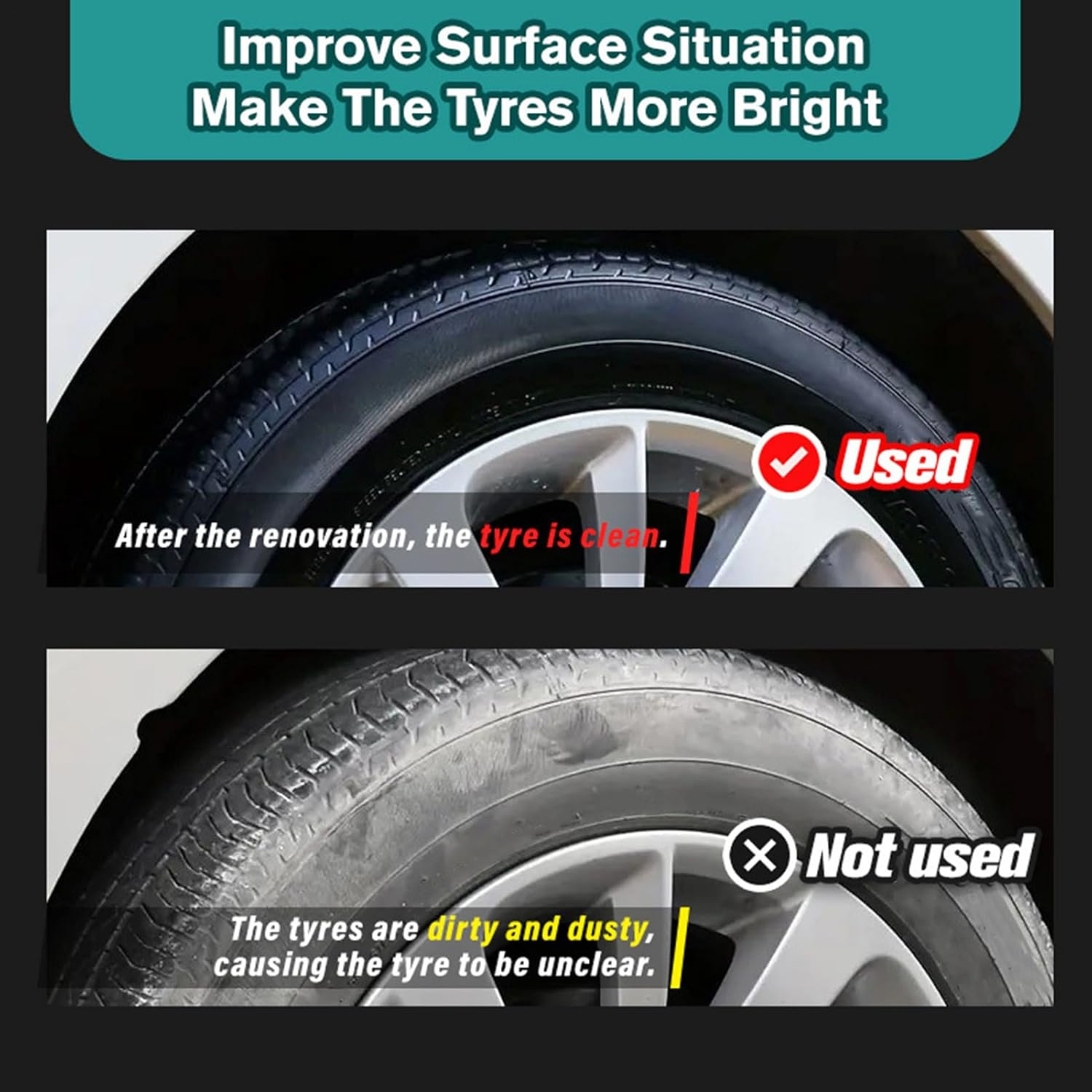 YNPQTDS Tire Rim Cleaner - 100Ml Wheel Coating Protective Agent | High Gloss Tire Agent | for SUV Sedan Truck Garage Workshop Outdoor Car Vehicle Automotive RV image number 6
