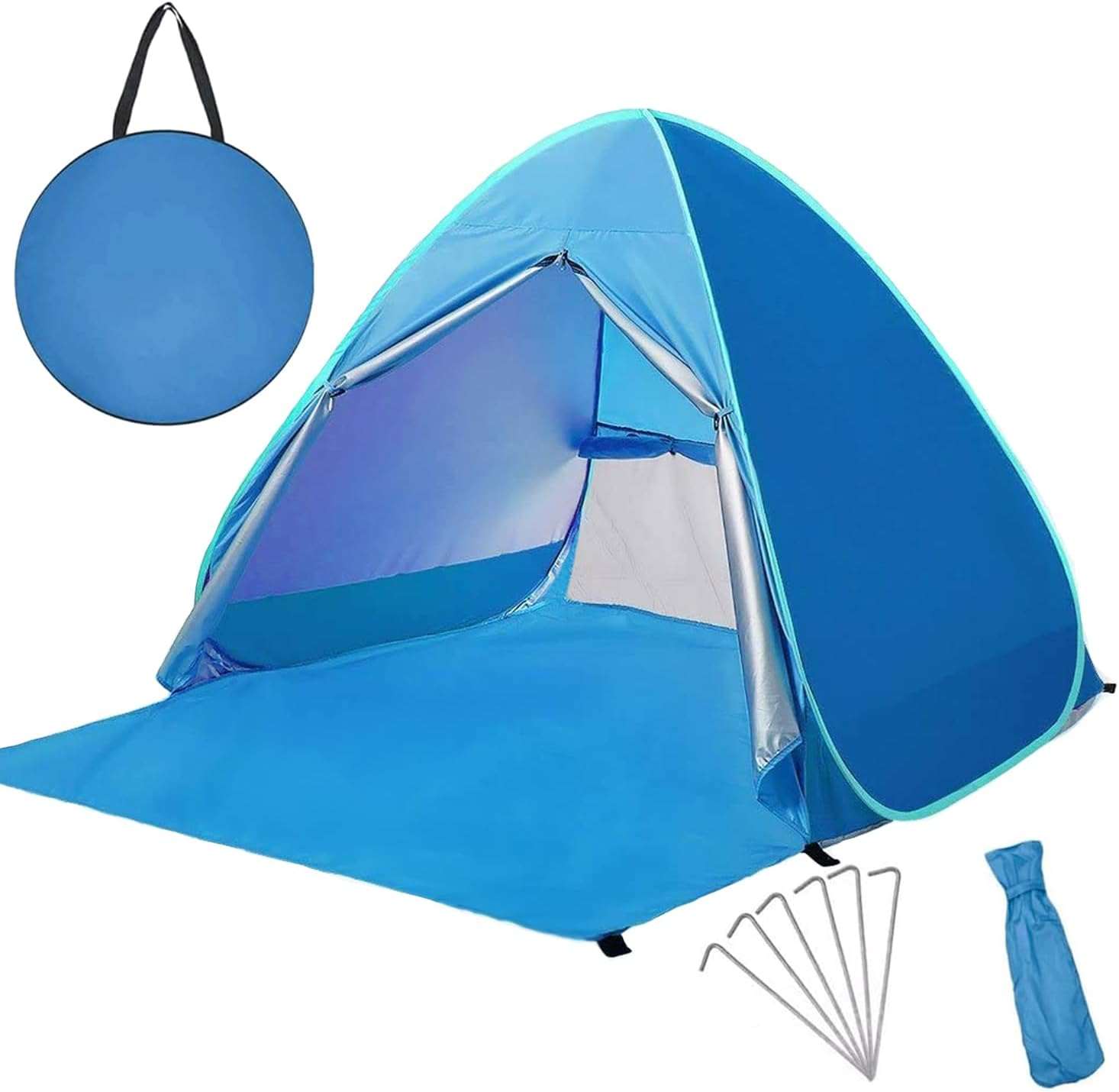 Pop up Beach Tent 2-3 Person, Foldable Outdoor Beach Tent, Portable Sun Shelter Tent, UPF 50+ Lightweight Instant Automatic Cabana Canopy with Carry Bag for Family Beach Picnic