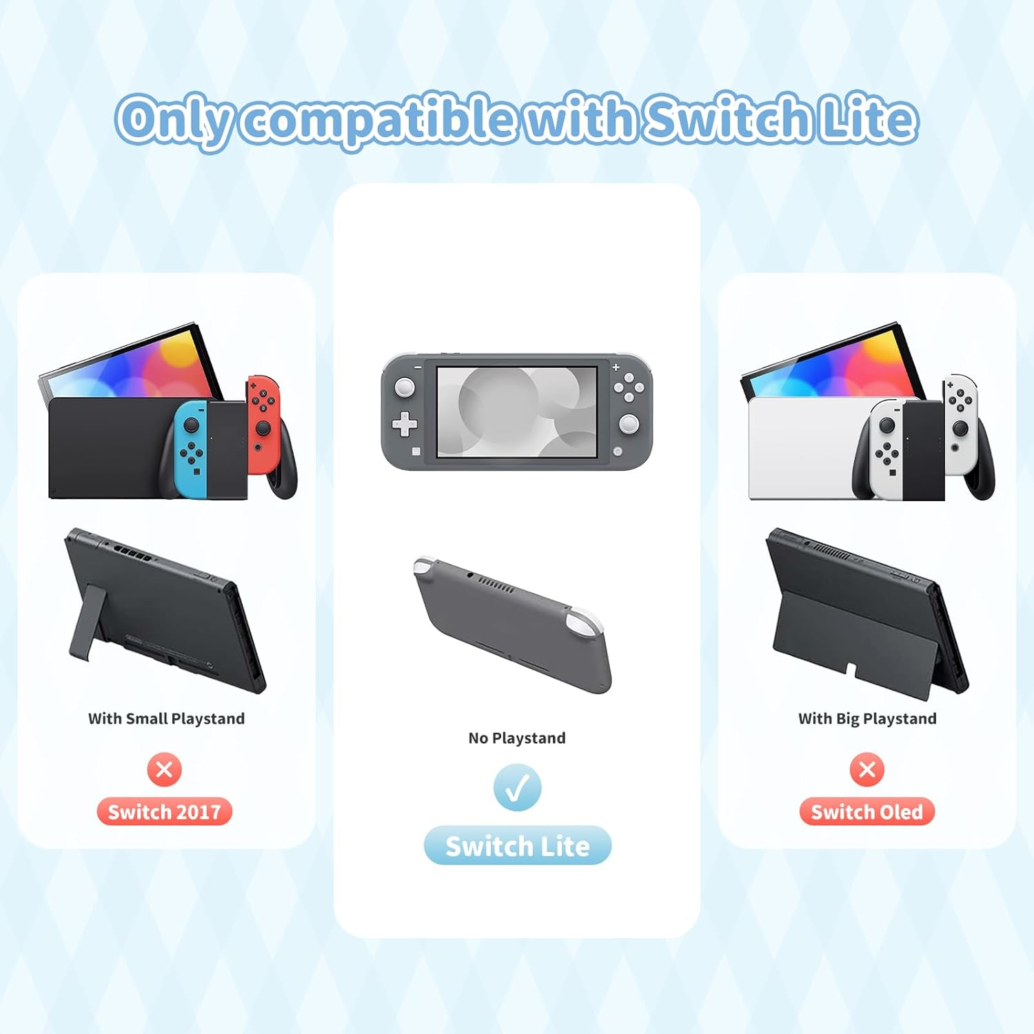 Kuitmor Switch Lite Case,Soft Silicone Protective Case,Anti-Scratch Protective Cover Compatible with Switch Lite 2019 with 2 Thumb Grip Caps - DEG image number 2