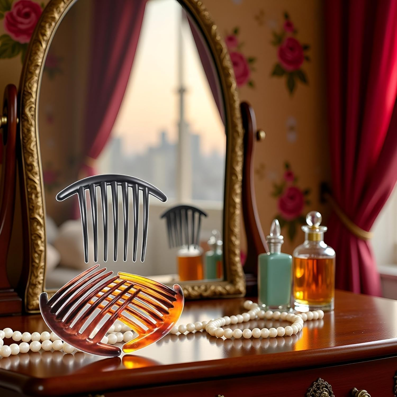 7 Tooth French Twist Comb, 6PCS Plastic Hair Clip, Hair Side Combs, Hair Accessory for Women Girls, Hair Clip Comb Accessories (Black and Brown) image number 6