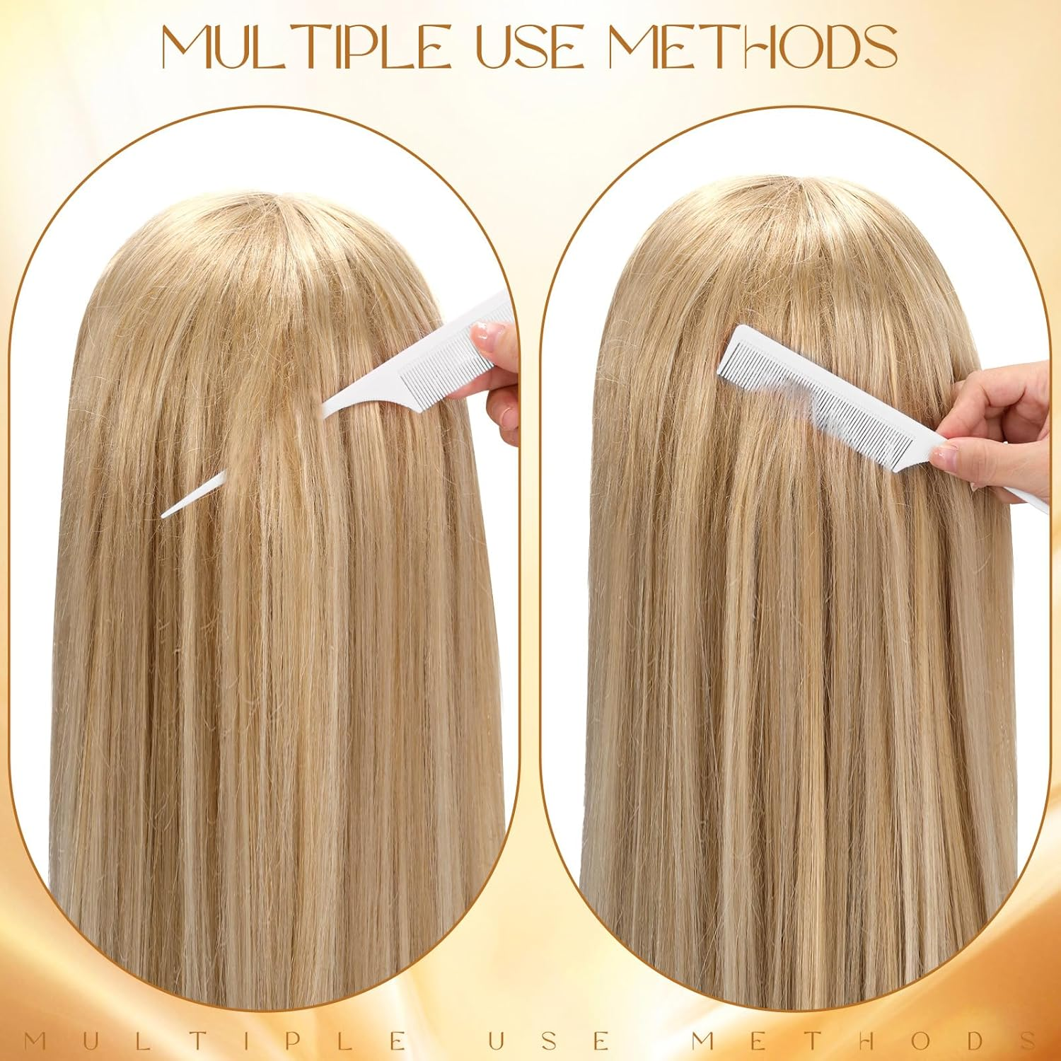 Leinuosen 3 Pack Carbon Fiber Rat Tail Styling Comb, Heat Resistant anti Static Teasing for Back Combing Root Teasing Adding Volume Evening Styling(White)